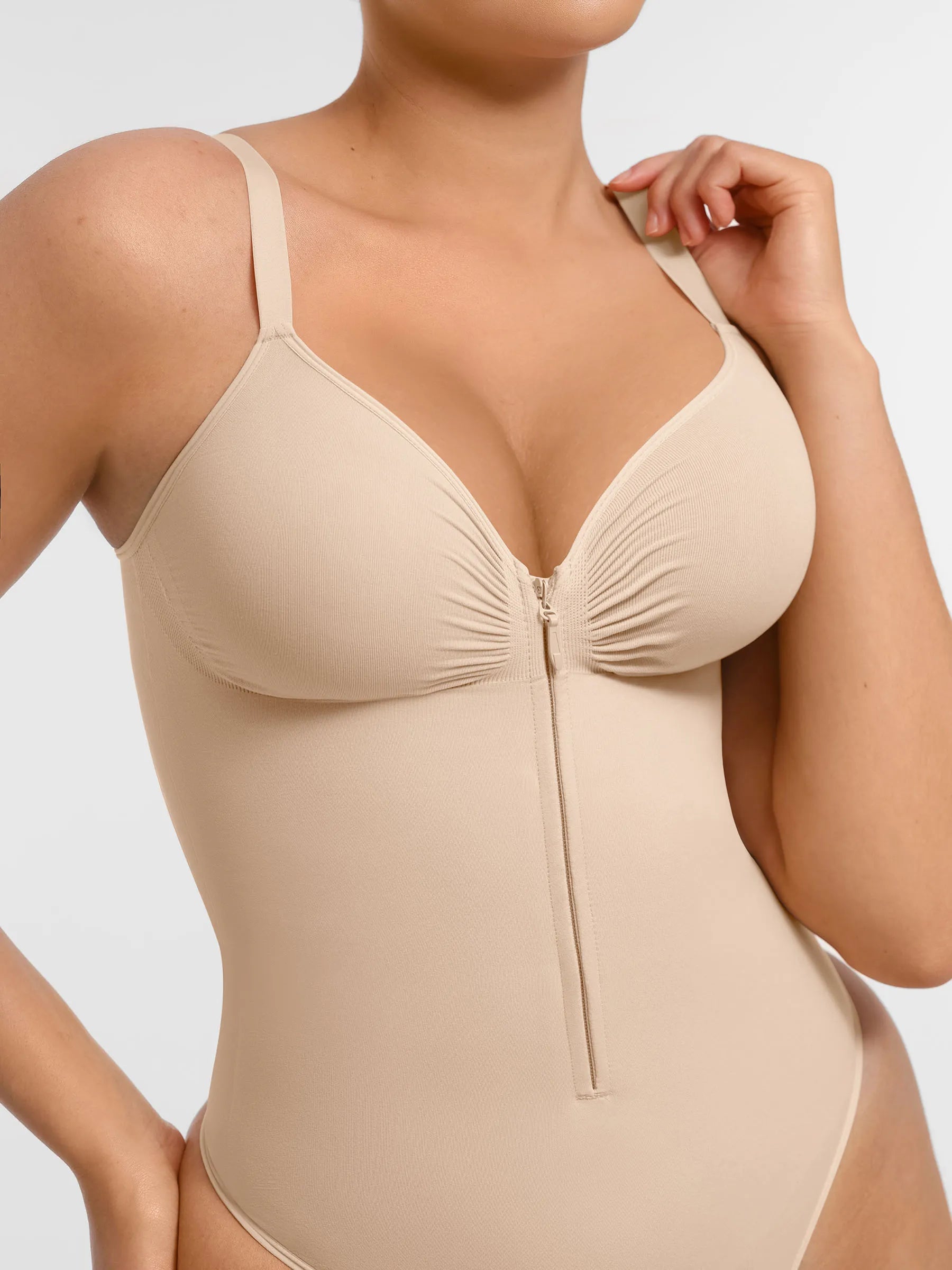 Feelingirl Tummy Control Seamless Zipper Shaping Bodysuit