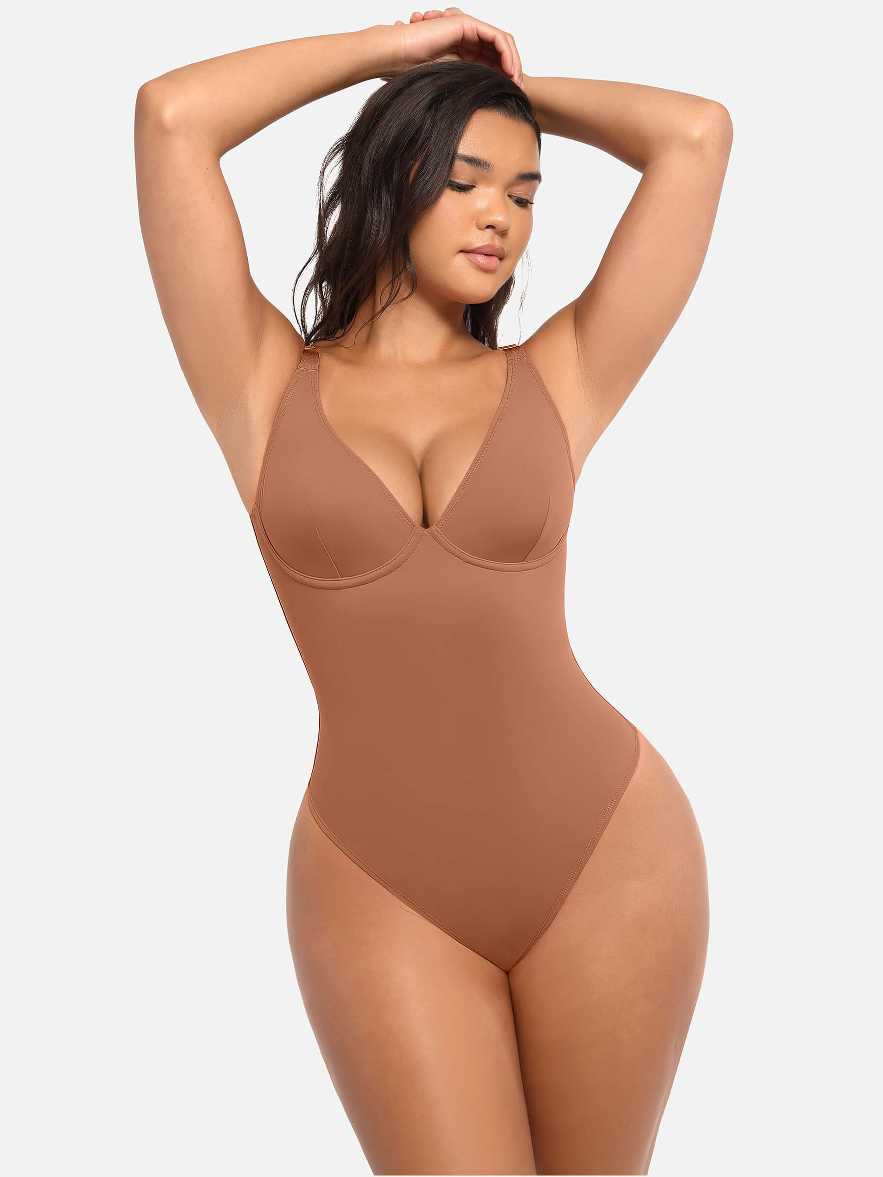 Feelingirl V Neck Tummy Control Bodysuit