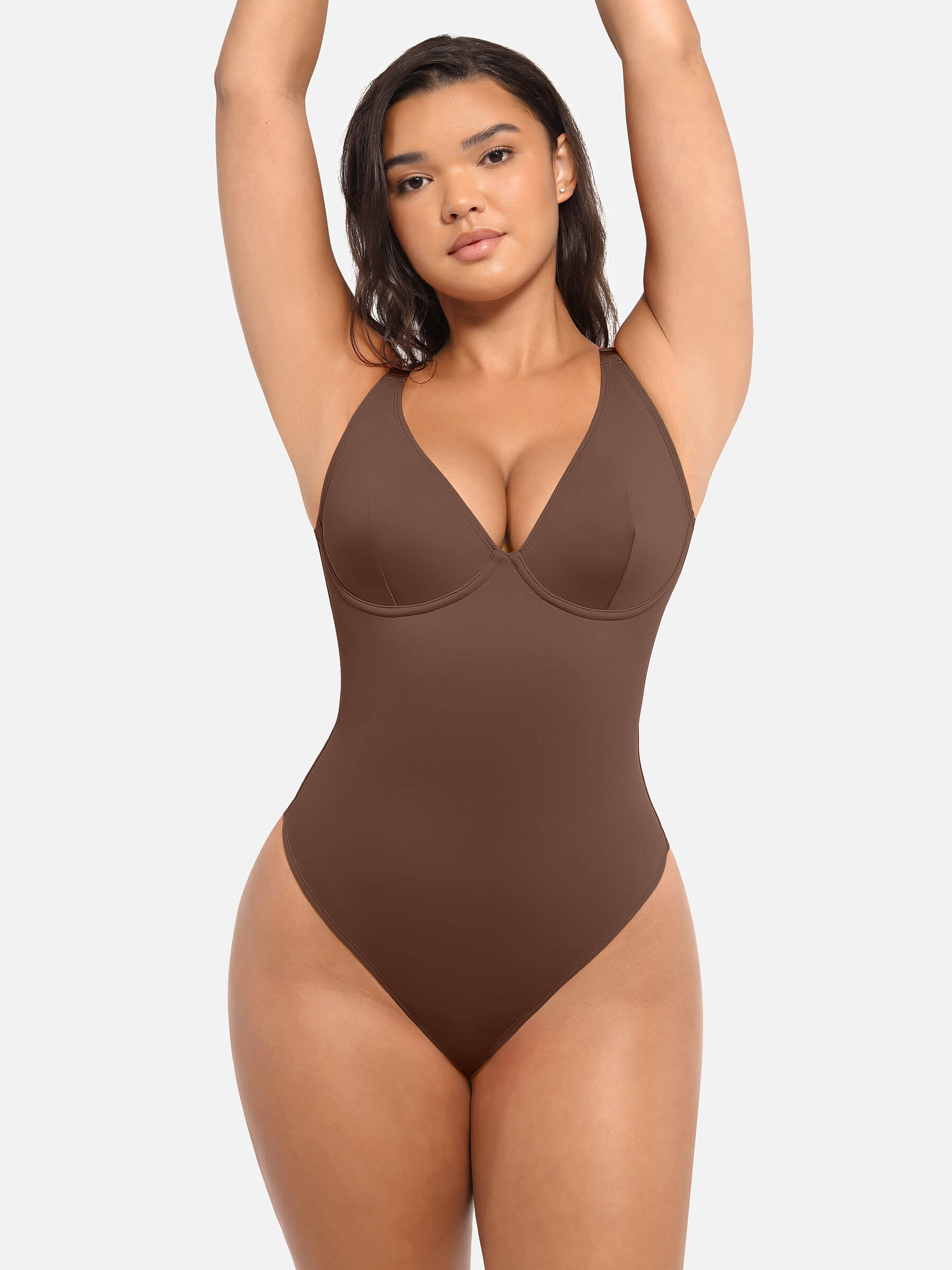 Feelingirl V Neck Tummy Control Bodysuit