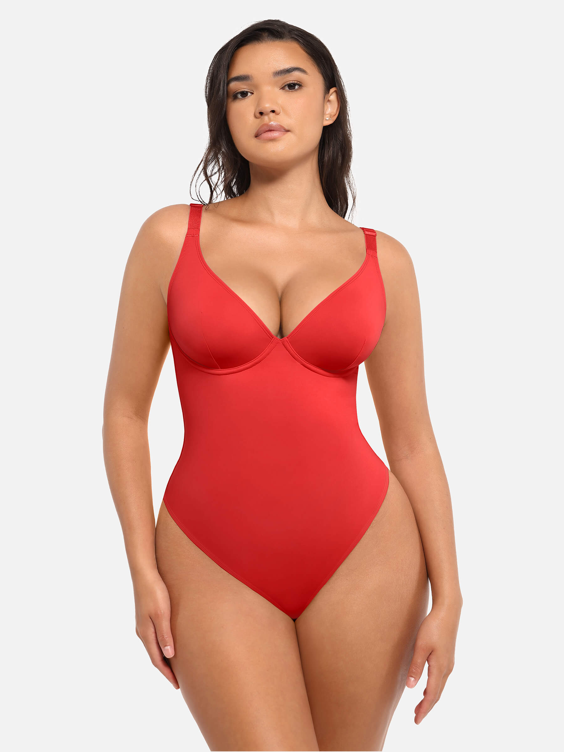 Feelingirl Deep V Neck Tummy Control Shapewear Bodysuit