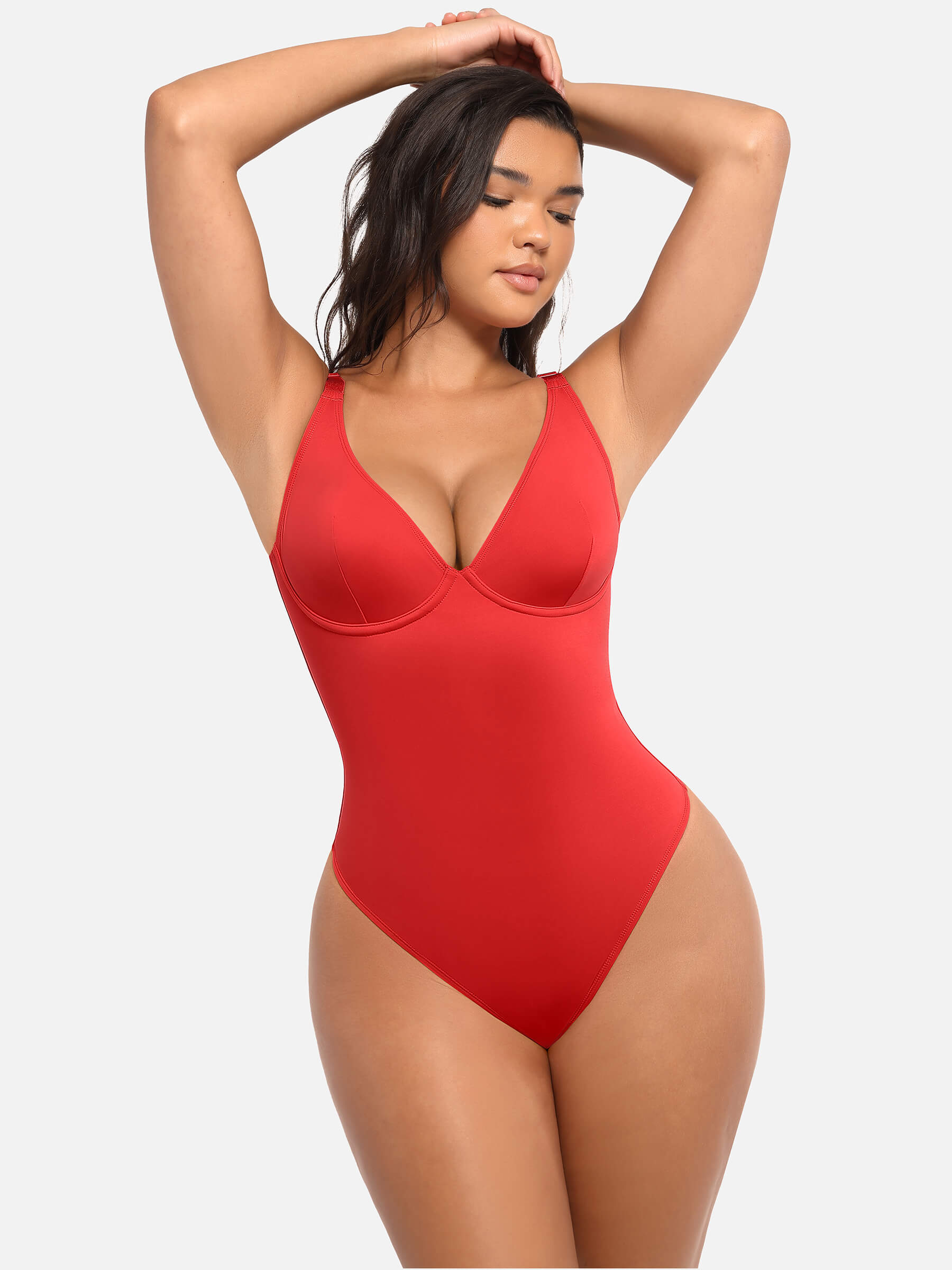 Feelingirl Deep V Neck Tummy Control Shapewear Bodysuit