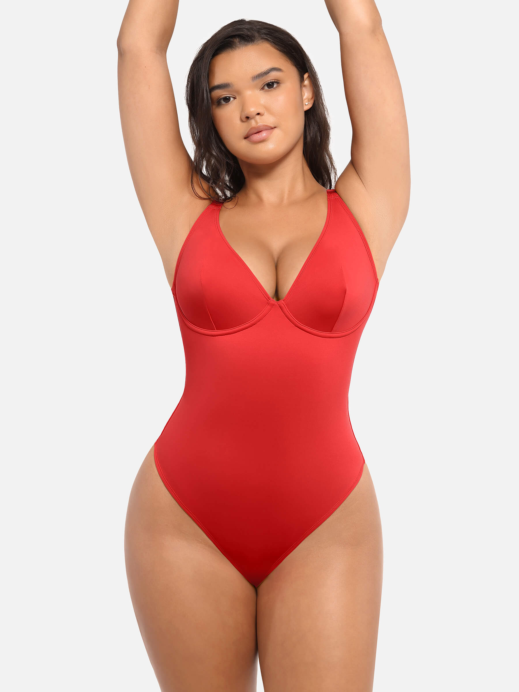 Feelingirl V Neck Tummy Control Bodysuit