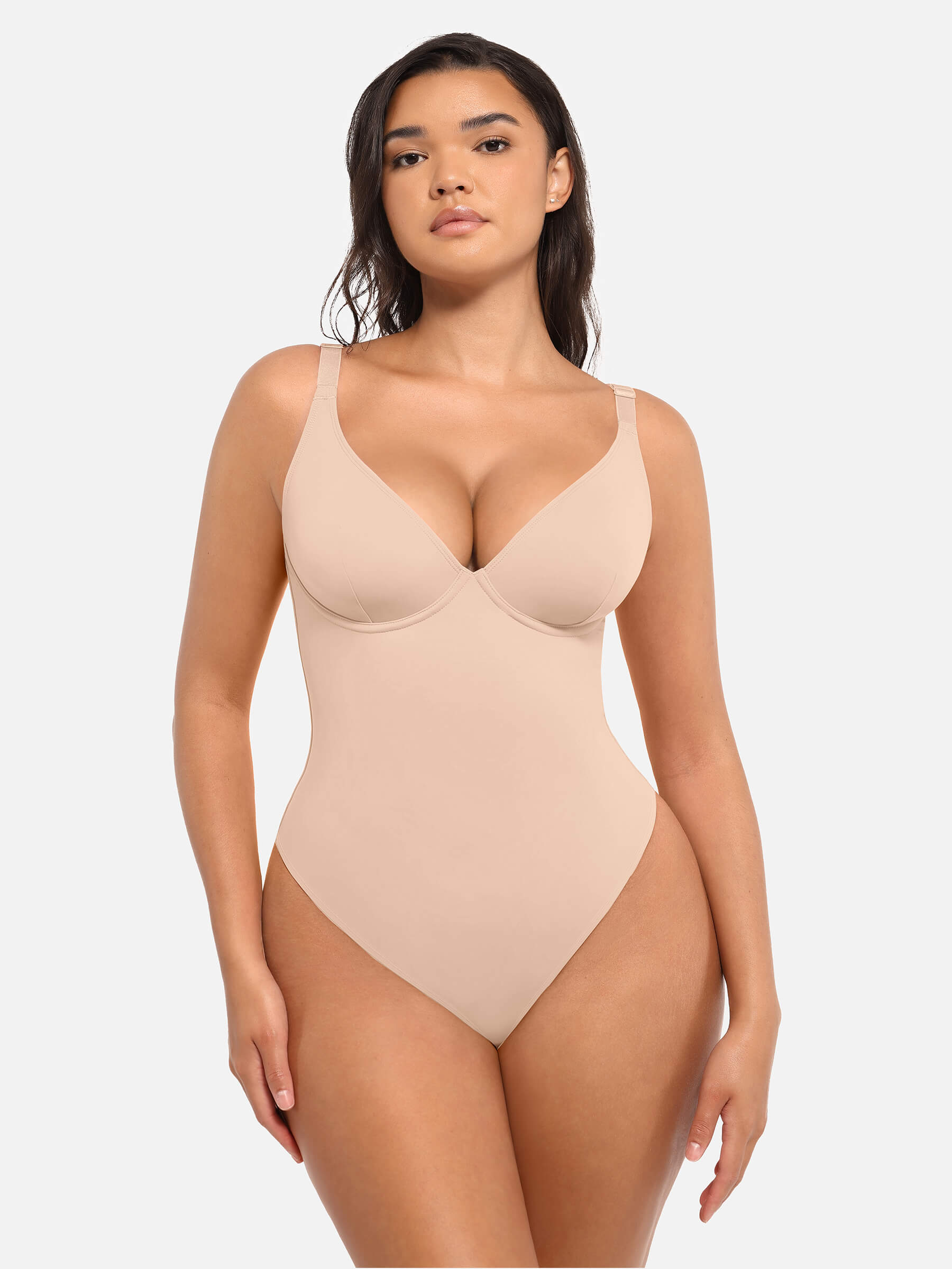 Feelingirl V Neck Tummy Control Bodysuit