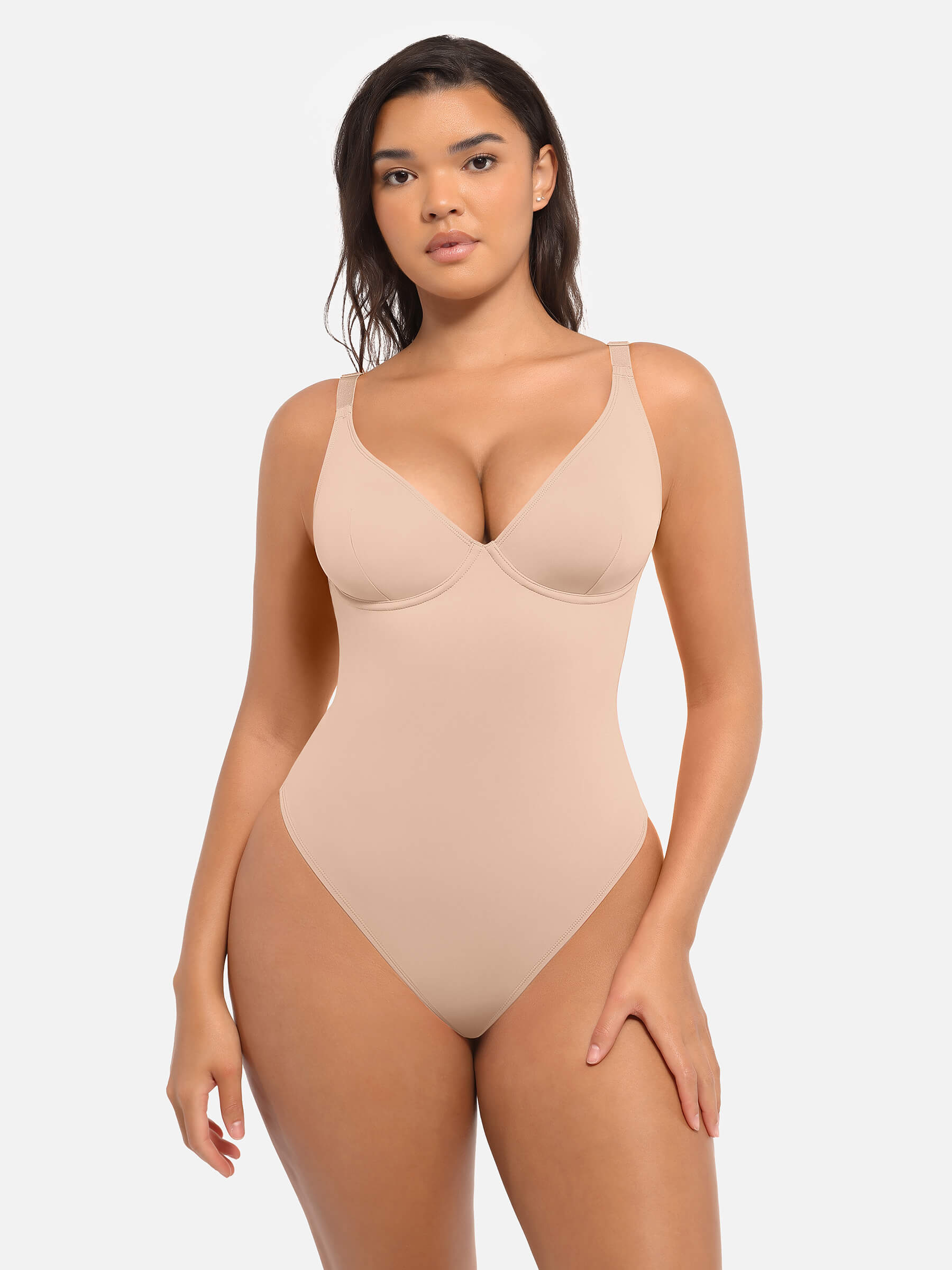 Feelingirl V Neck Tummy Control Bodysuit