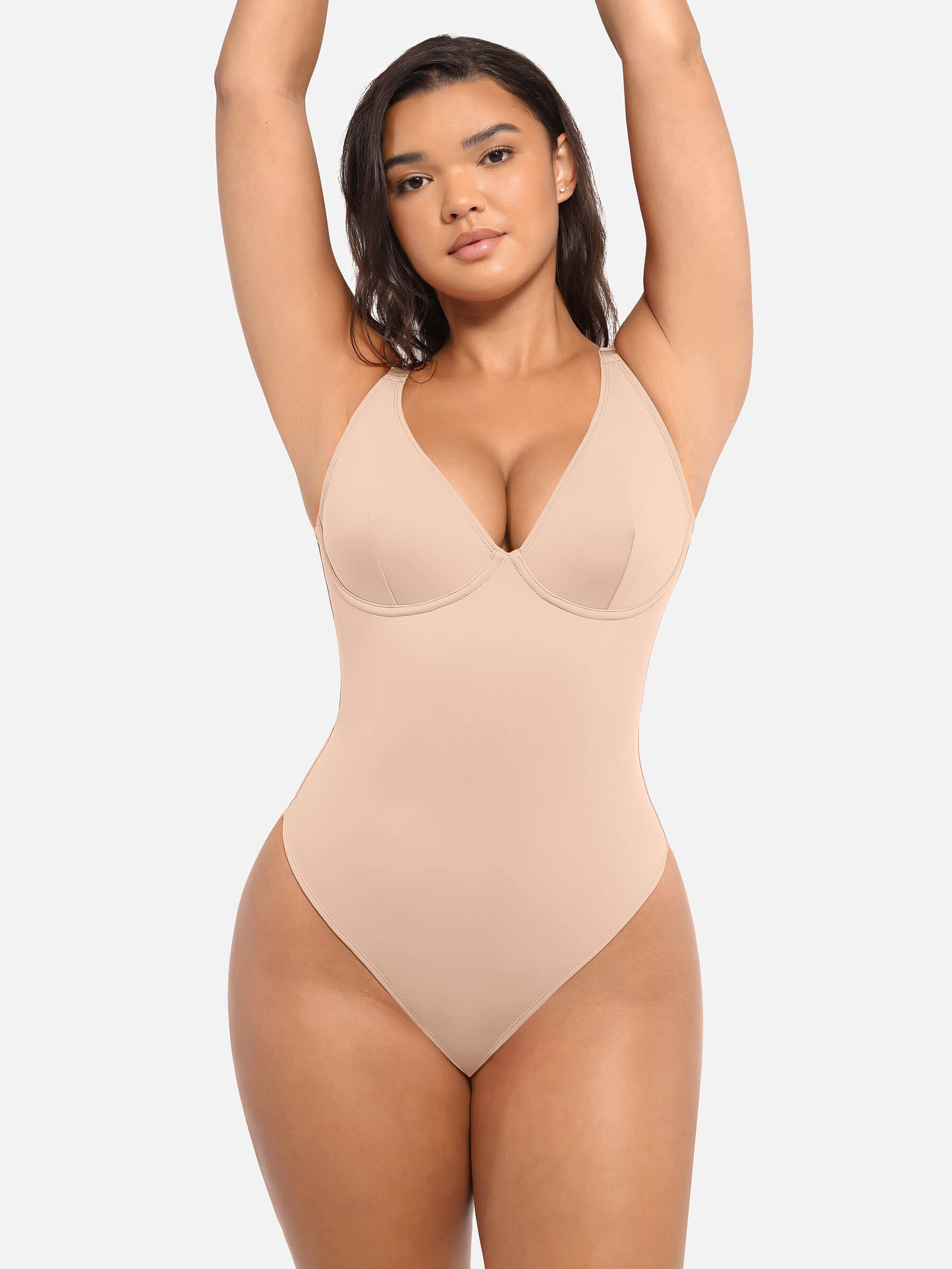 Feelingirl V Neck Tummy Control Bodysuit