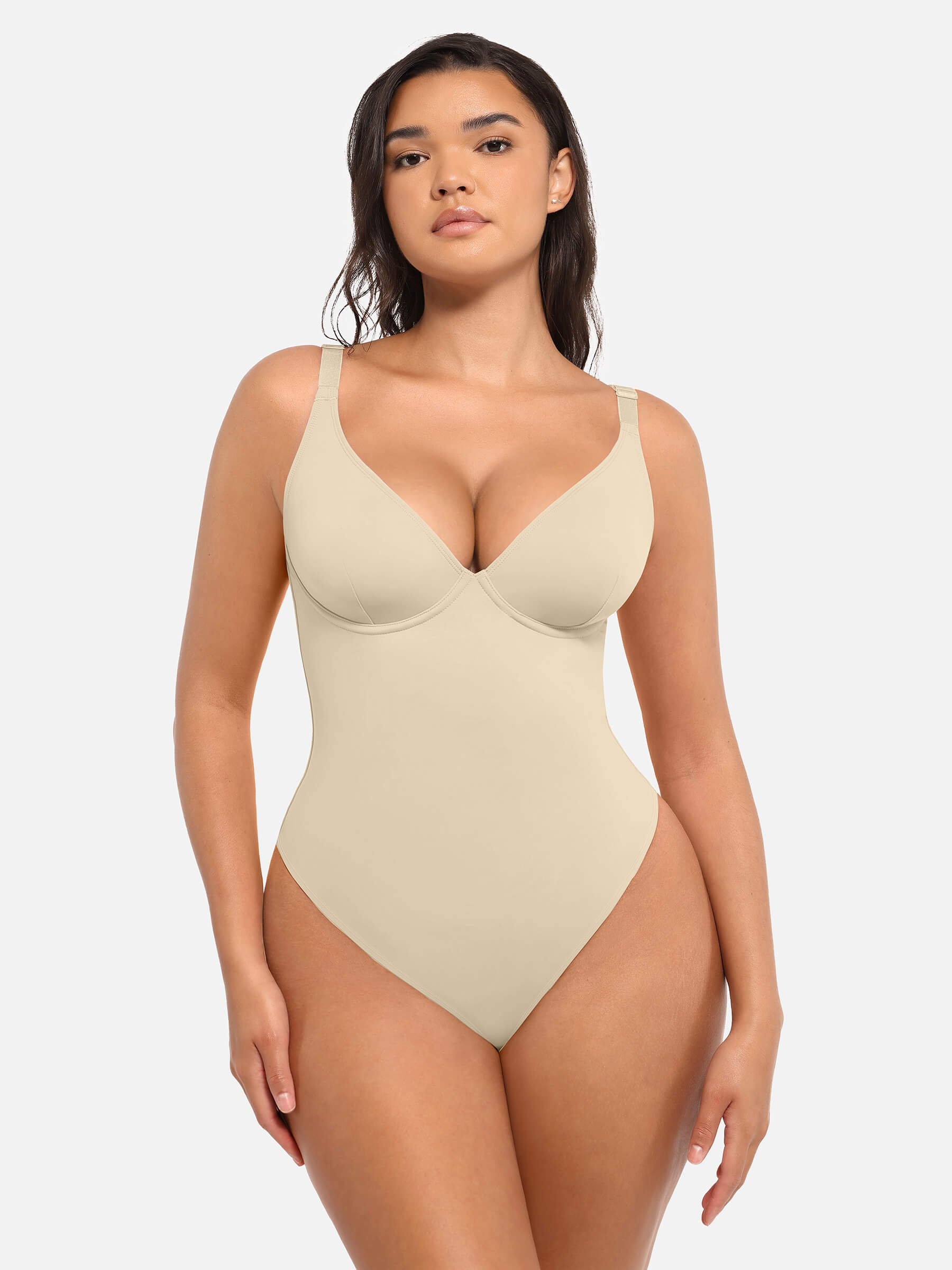 Feelingirl V Neck Tummy Control Bodysuit