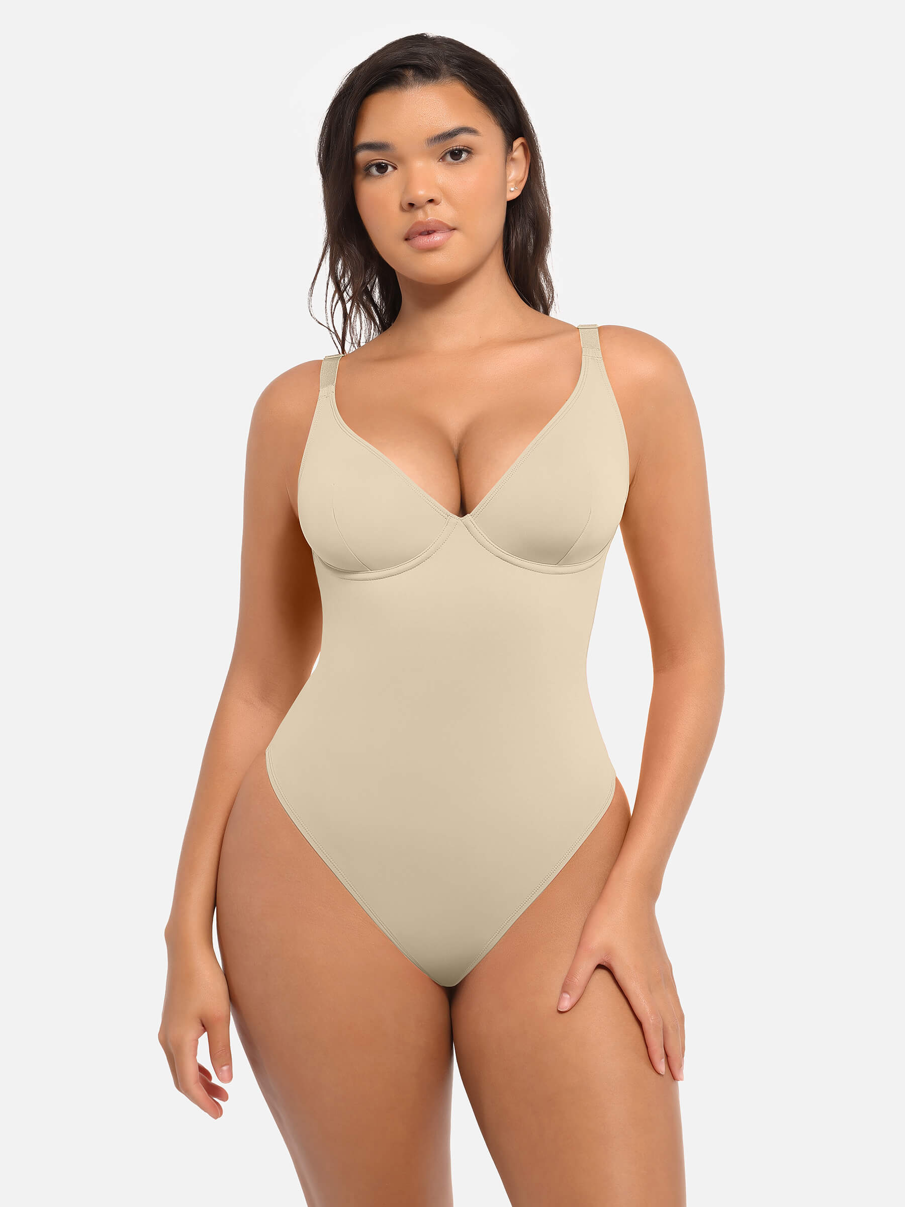 Feelingirl V Neck Tummy Control Bodysuit