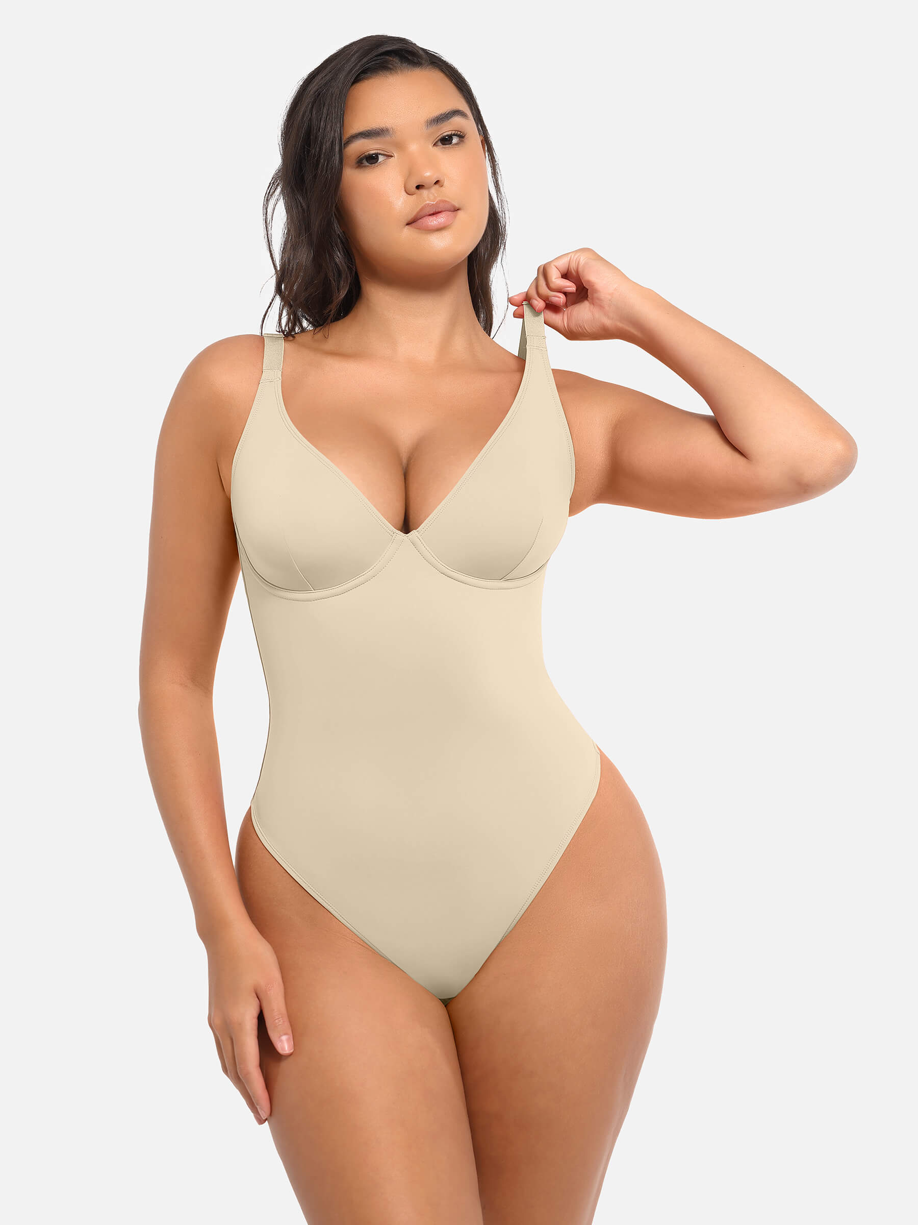 Feelingirl V Neck Tummy Control Bodysuit