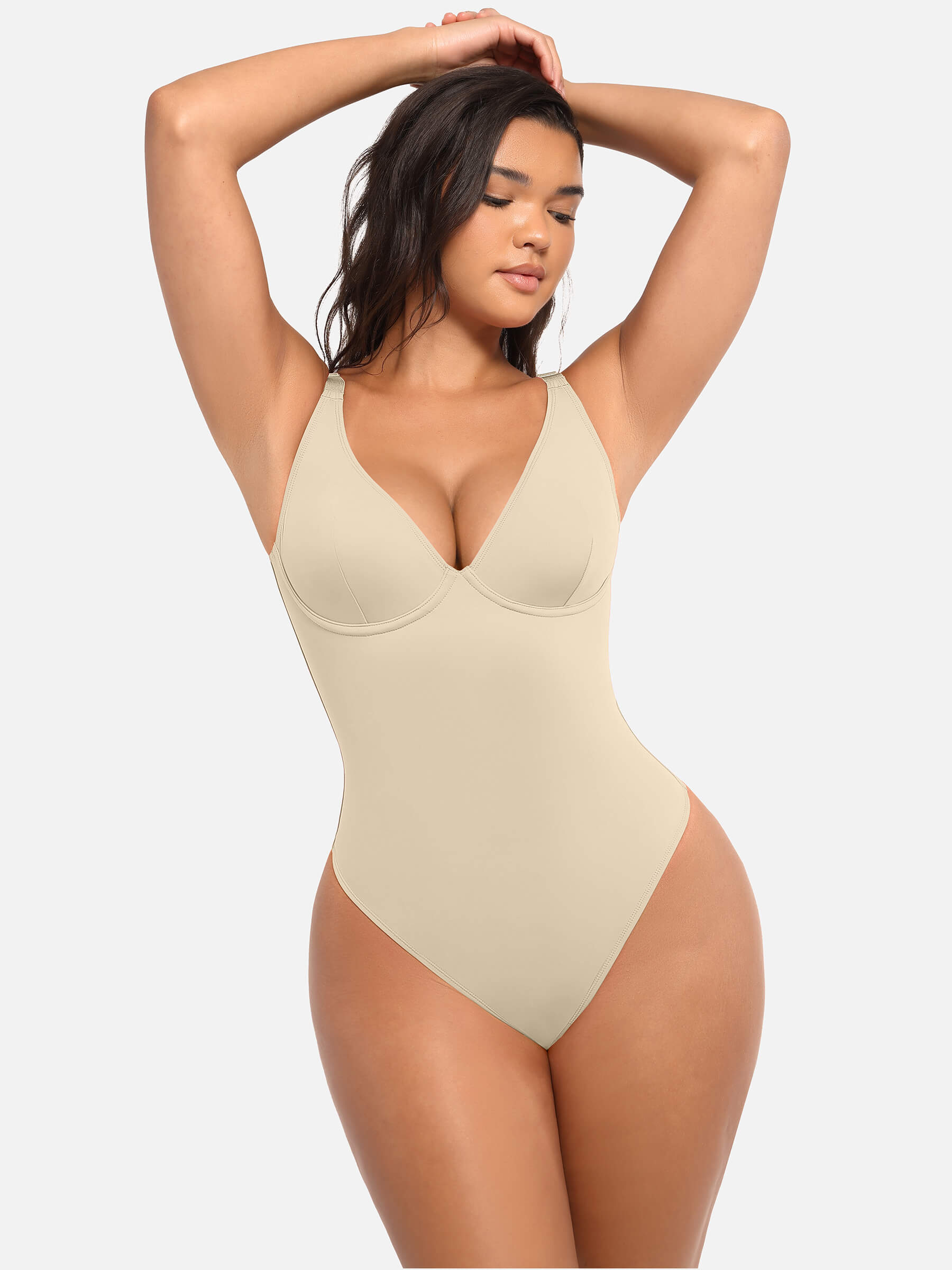 Feelingirl V Neck Tummy Control Bodysuit