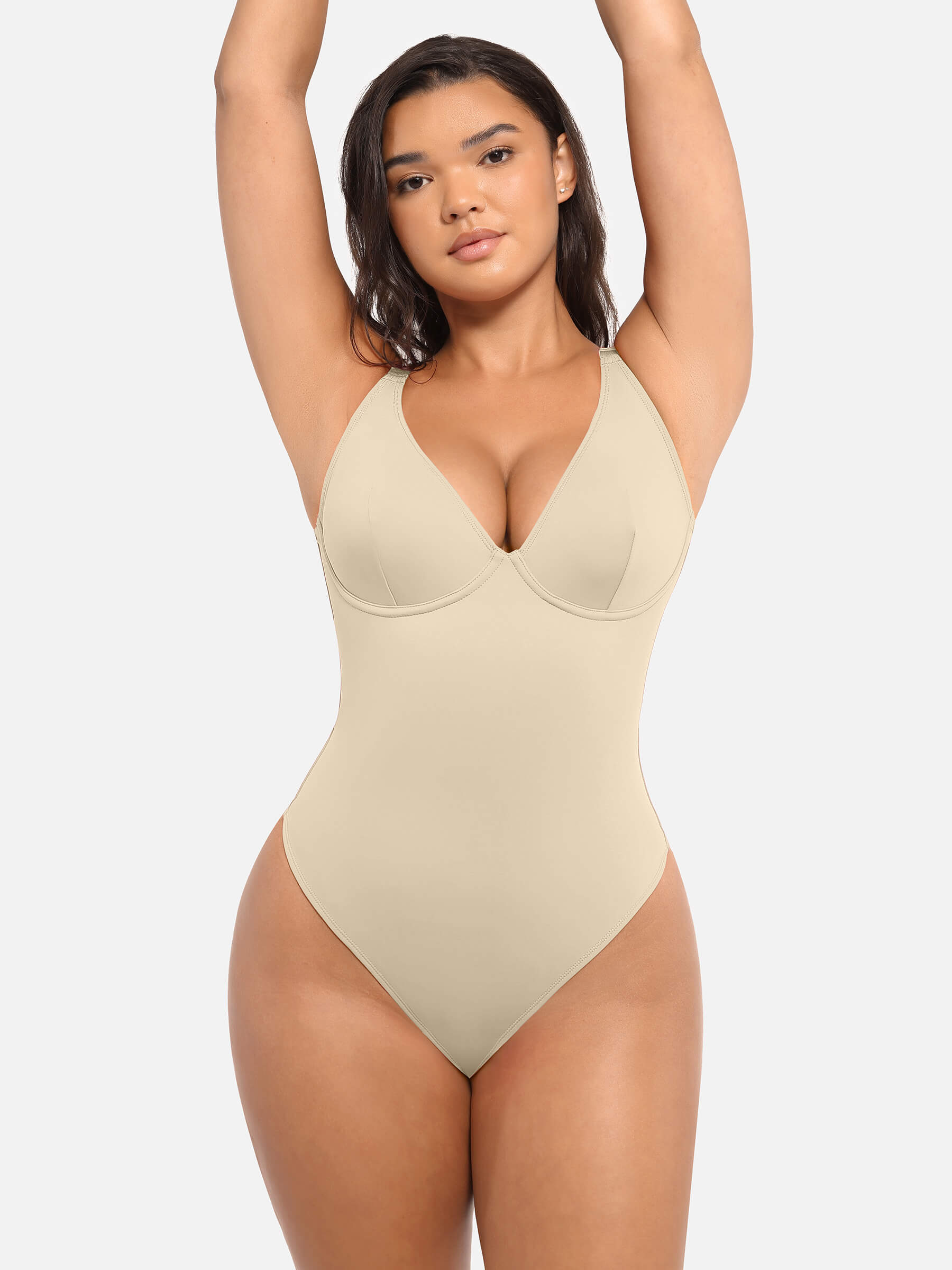 Feelingirl V Neck Tummy Control Bodysuit