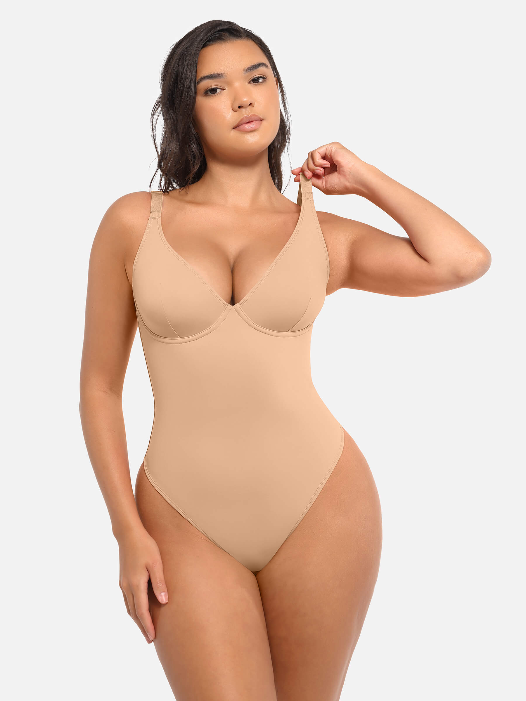 Feelingirl V Neck Tummy Control Bodysuit