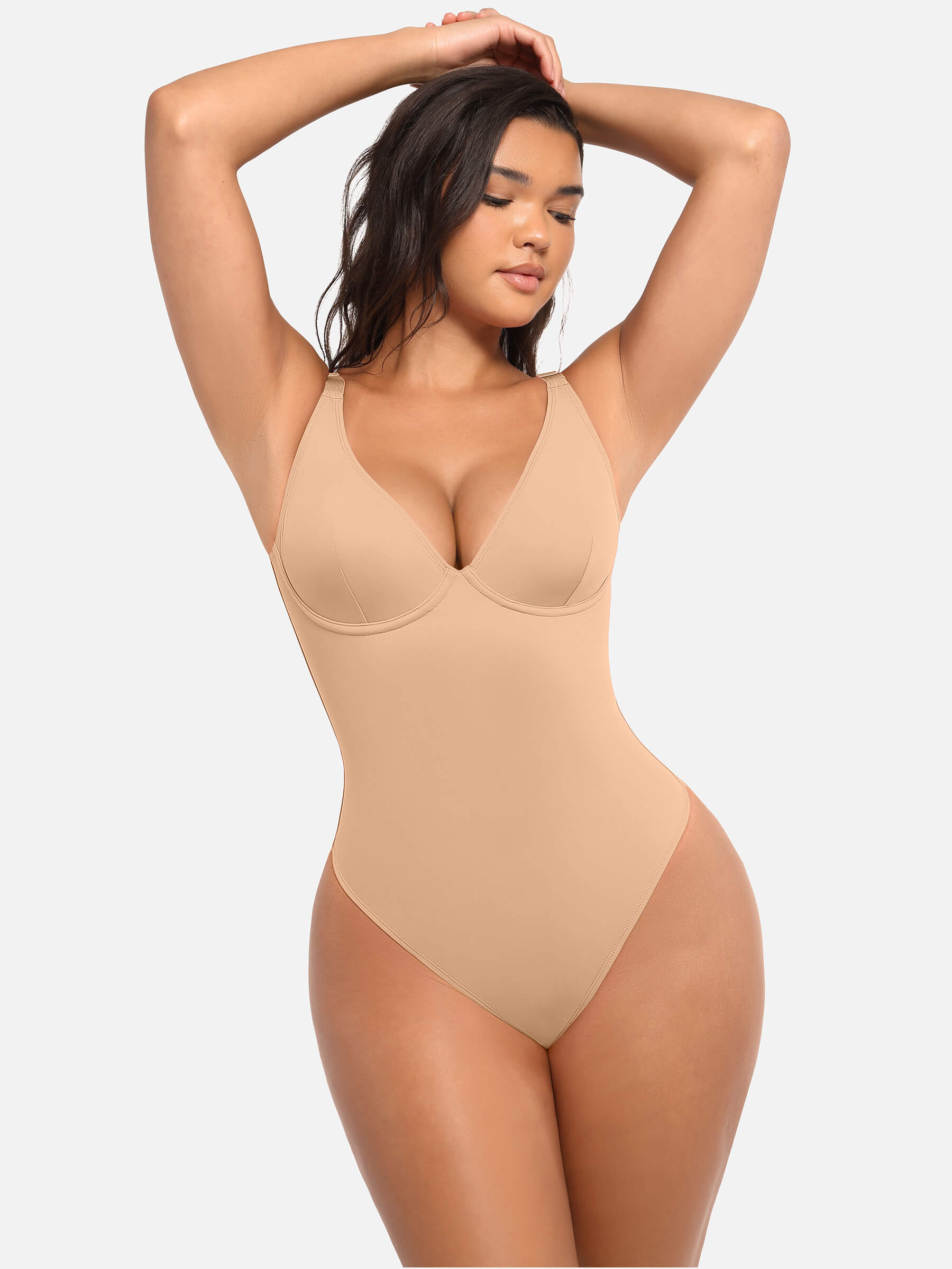 Feelingirl V Neck Tummy Control Bodysuit