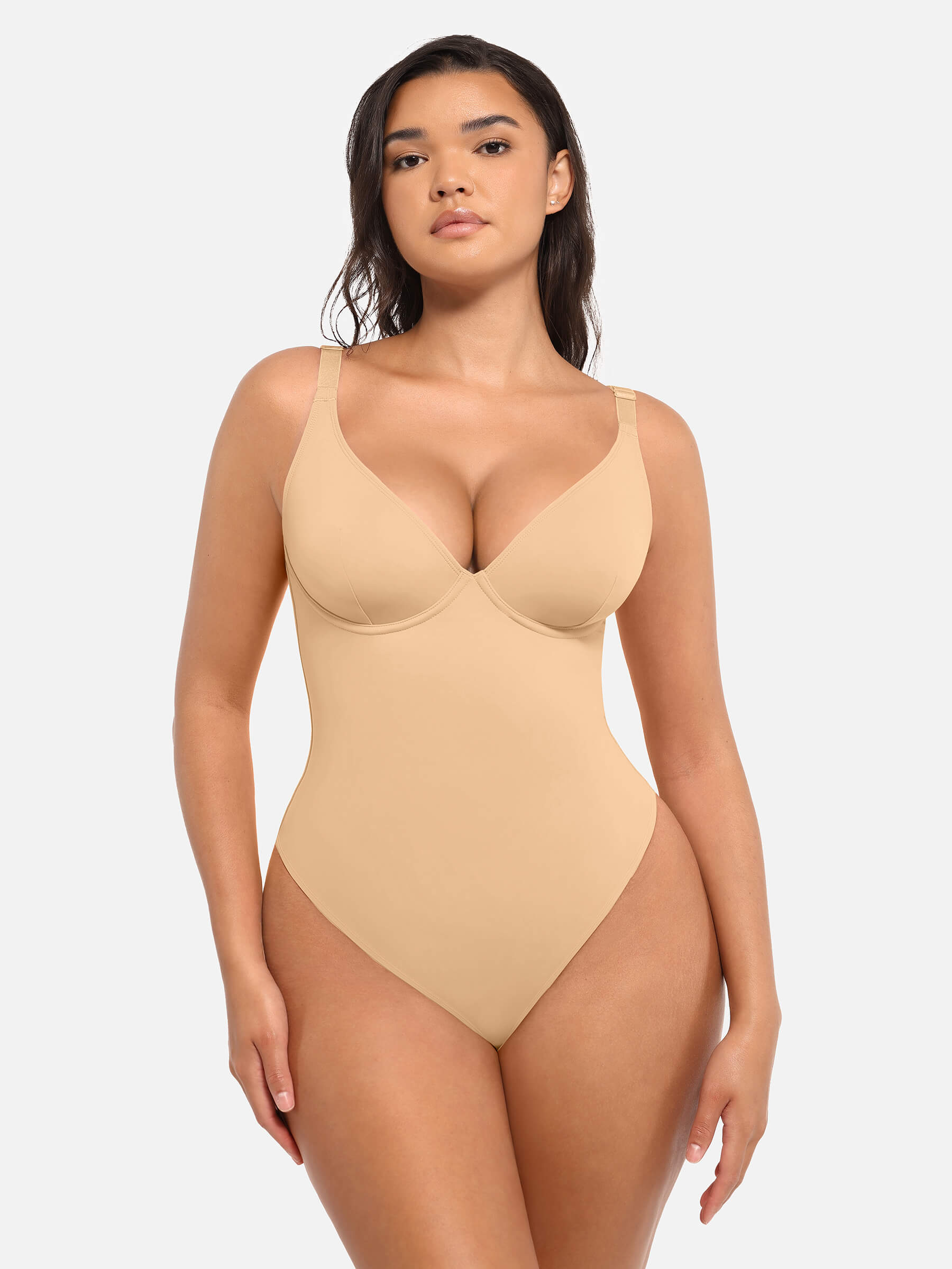 Feelingirl V Neck Tummy Control Bodysuit