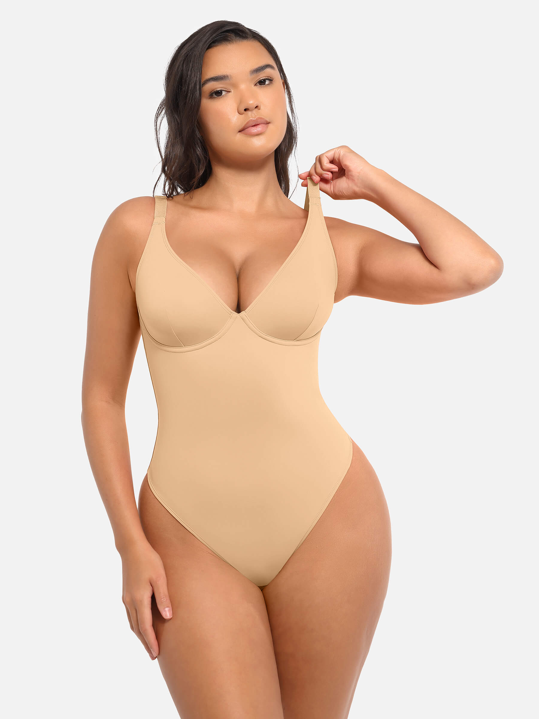 Feelingirl V Neck Tummy Control Bodysuit