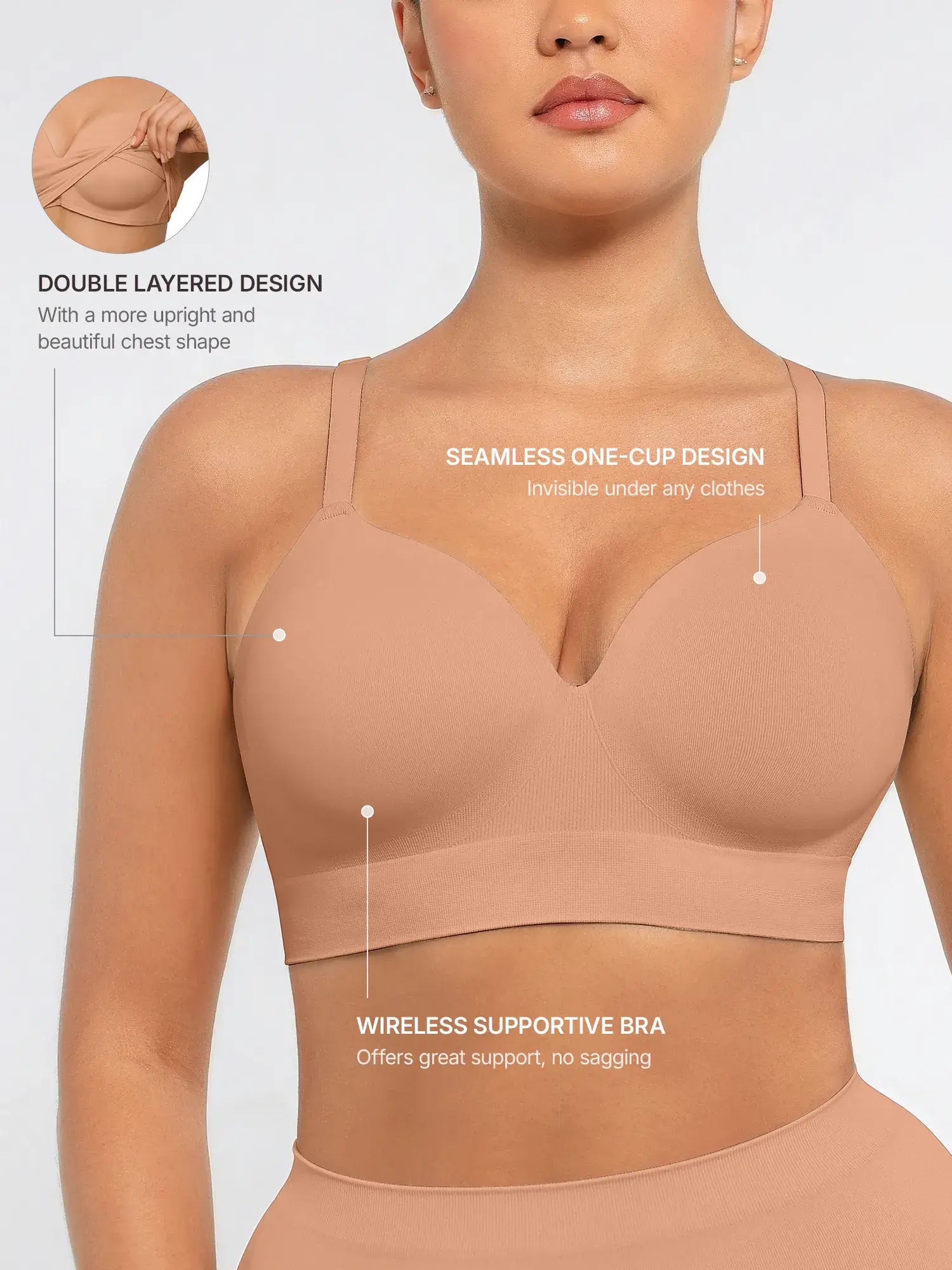 Soutien-gorge push-up sans armatures Feelingirl, confort et couverture intégrale