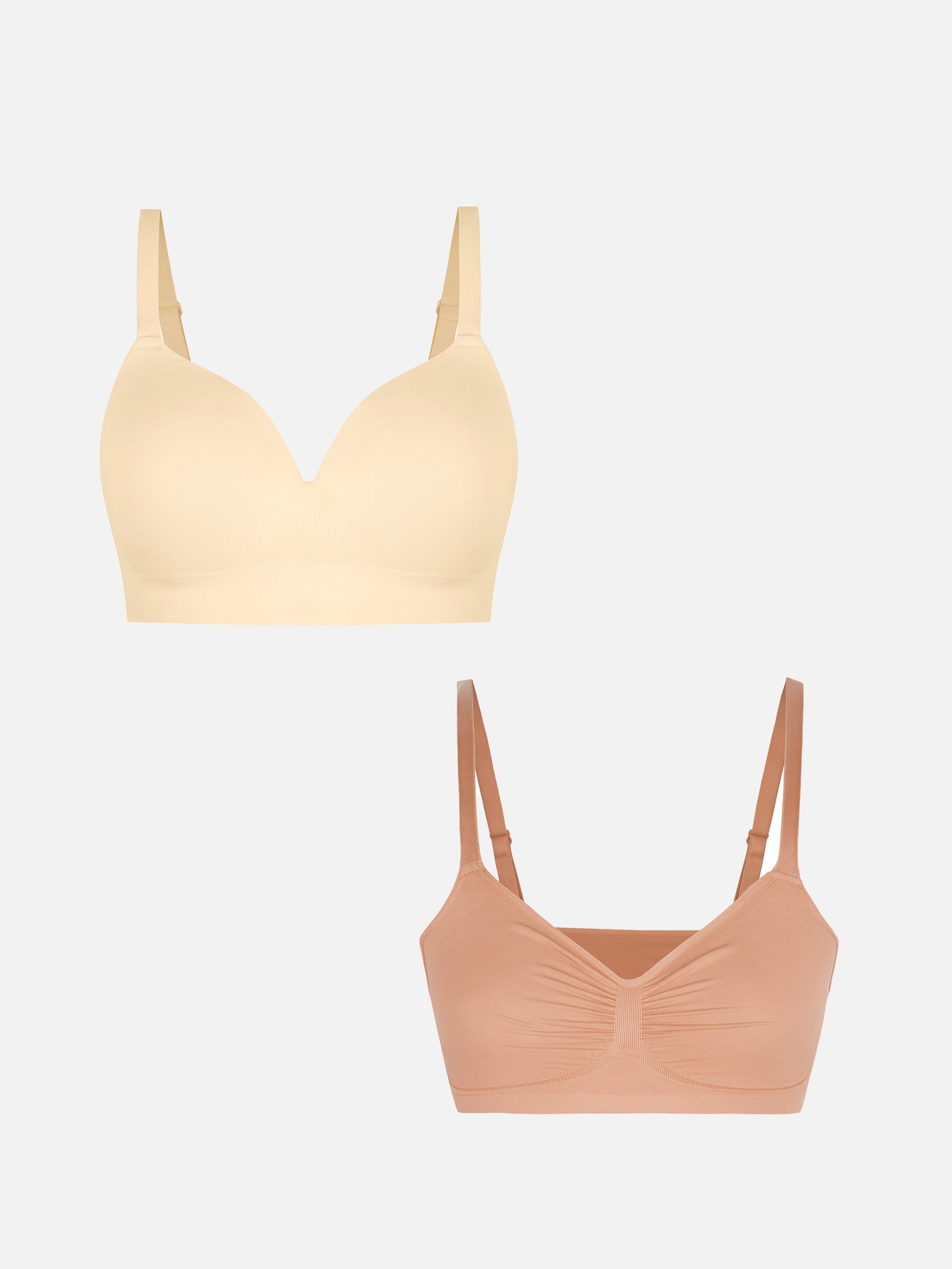 Feelingirl 1 nahtloser Push-Up-BH + 1 glatter nahtloser BH