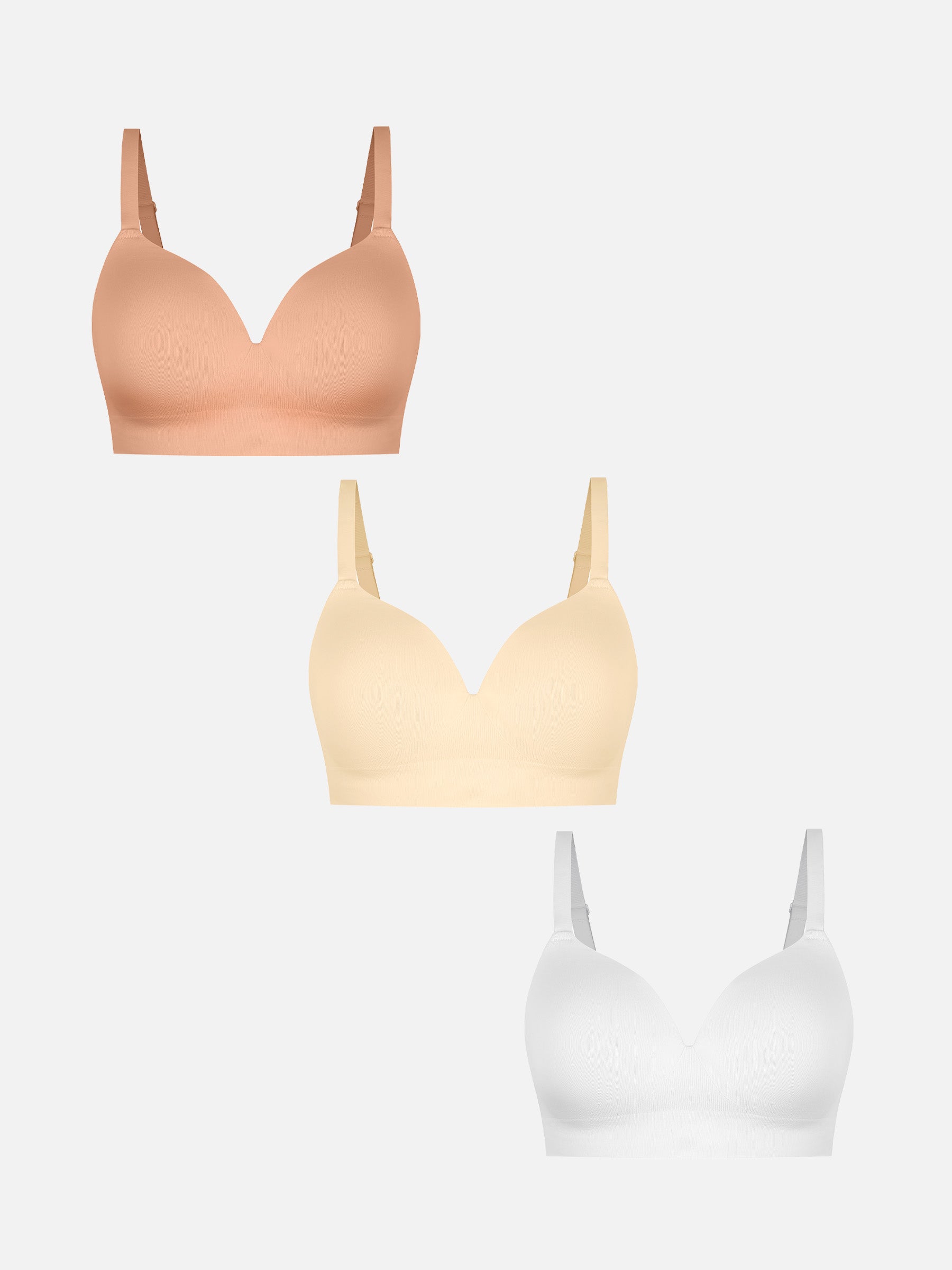 Feelingirl Wireless Push-Up Seamless Comfort Full Coverage Bra Bundle