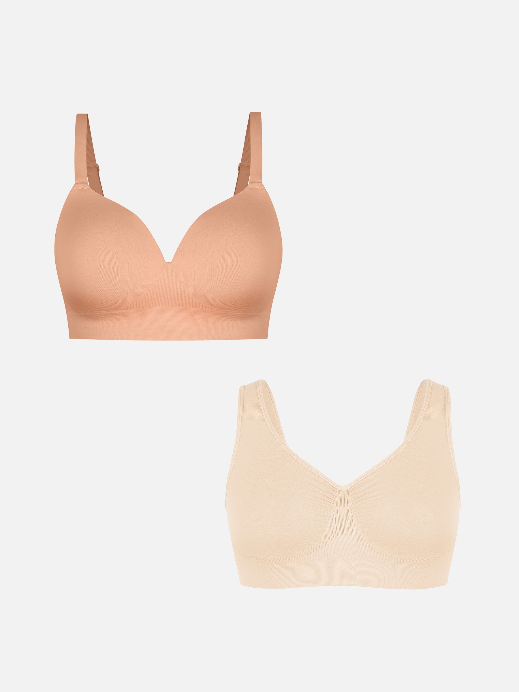 Soutien-gorge sans armatures à bretelles larges et soutien-gorge push-up sans coutures Feelingirl