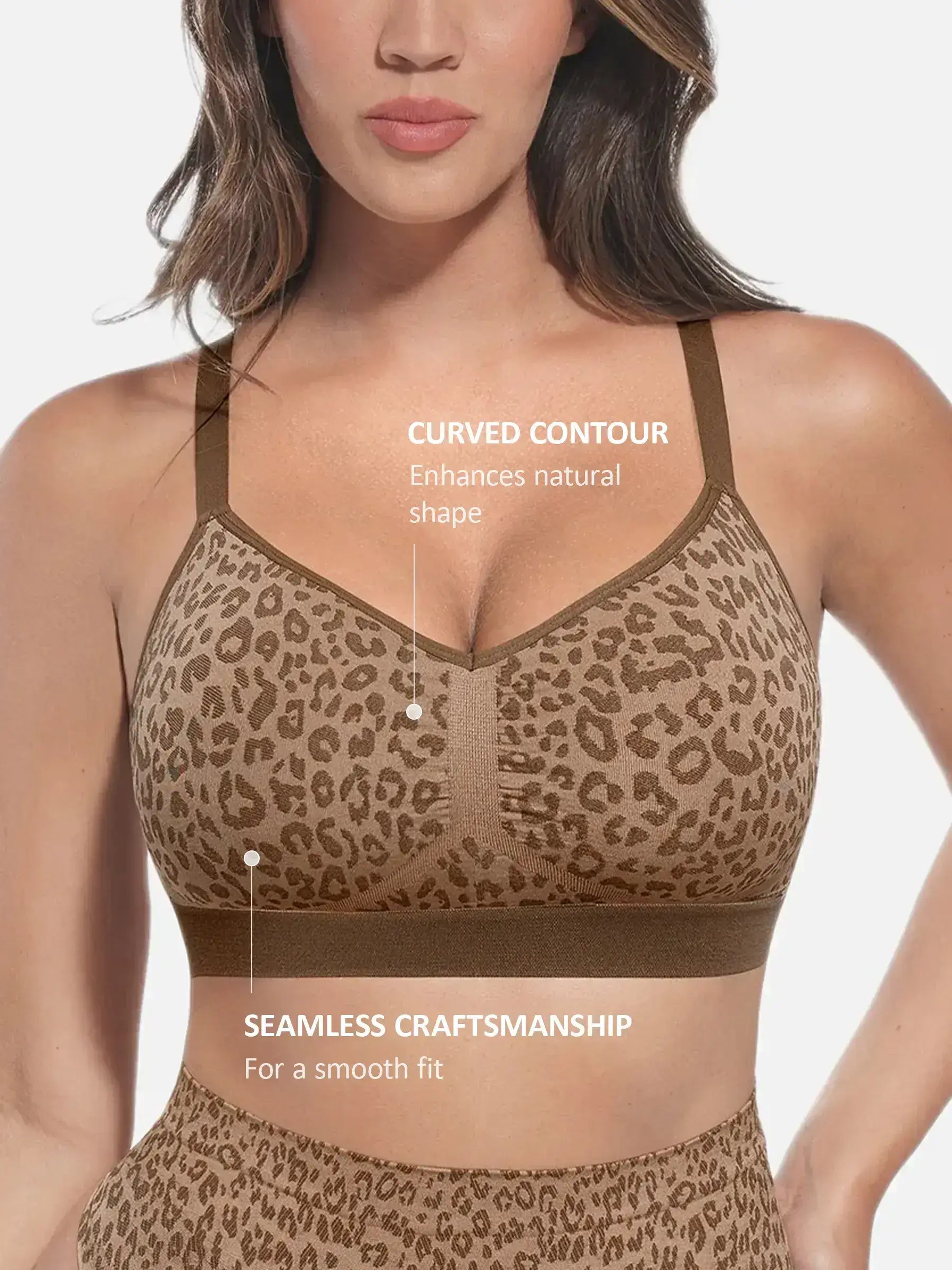 Feelingirl Leopard Print Wireless Push-Up Bra