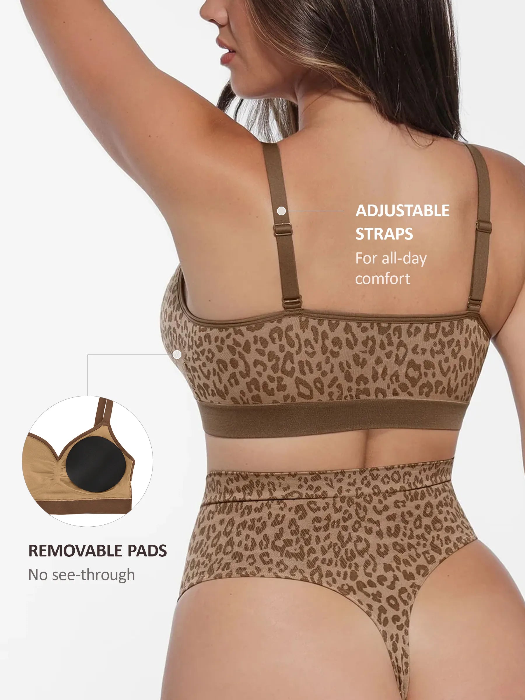Feelingirl Leopard Print Wireless Push-Up Bra