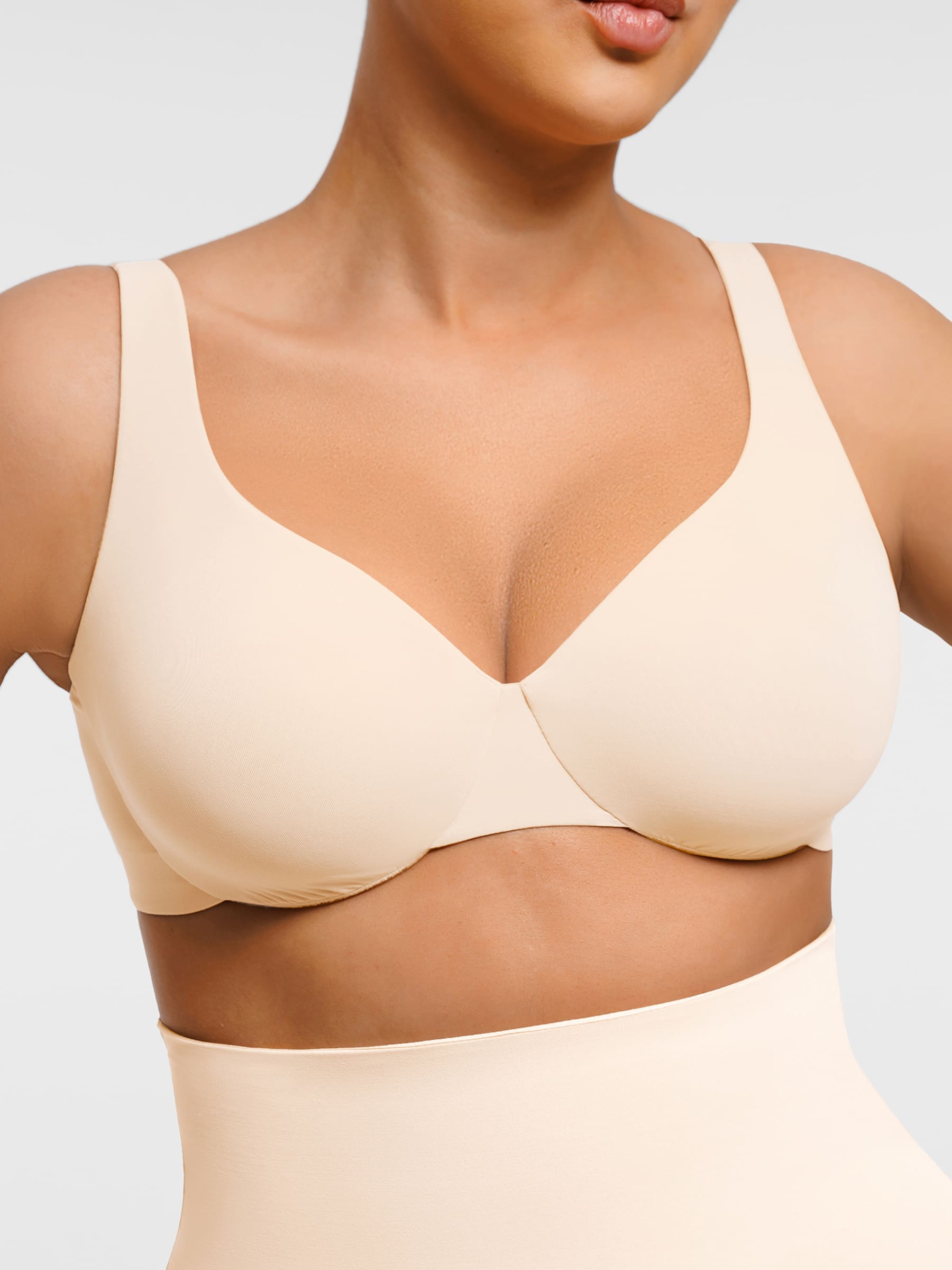 Feelingirl Adjustable Deep V-Neck Underwire Bra