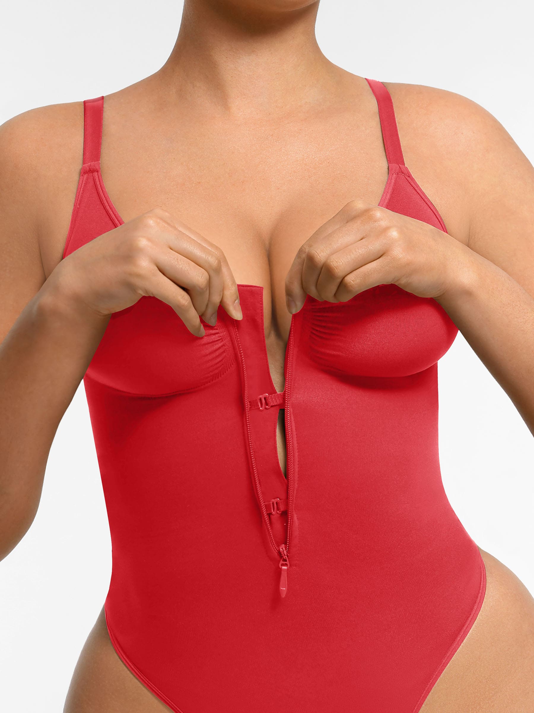 Feelingirl Tummy Control Zipper Shaping Bodysuit