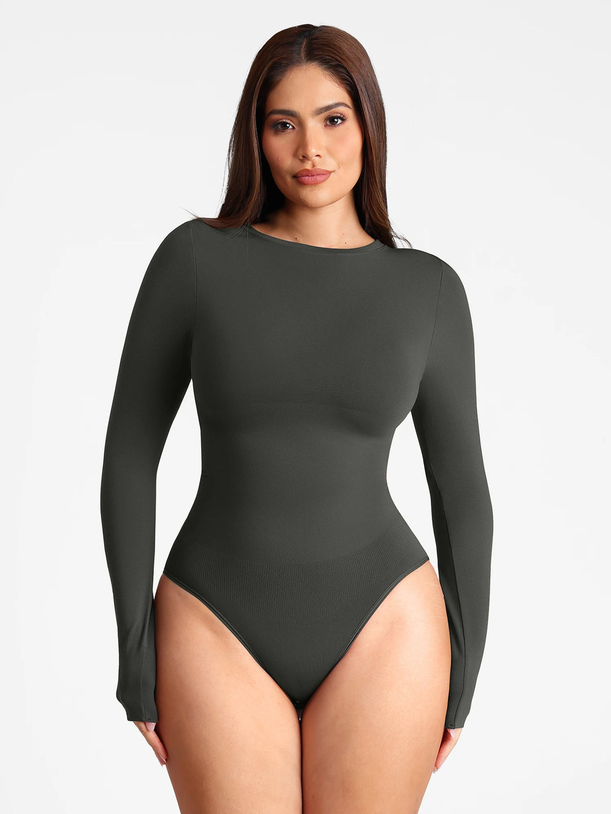 Feelingirl Seamless Buttery-Soft Crew Neck Bodysuit – Light Tummy Control
