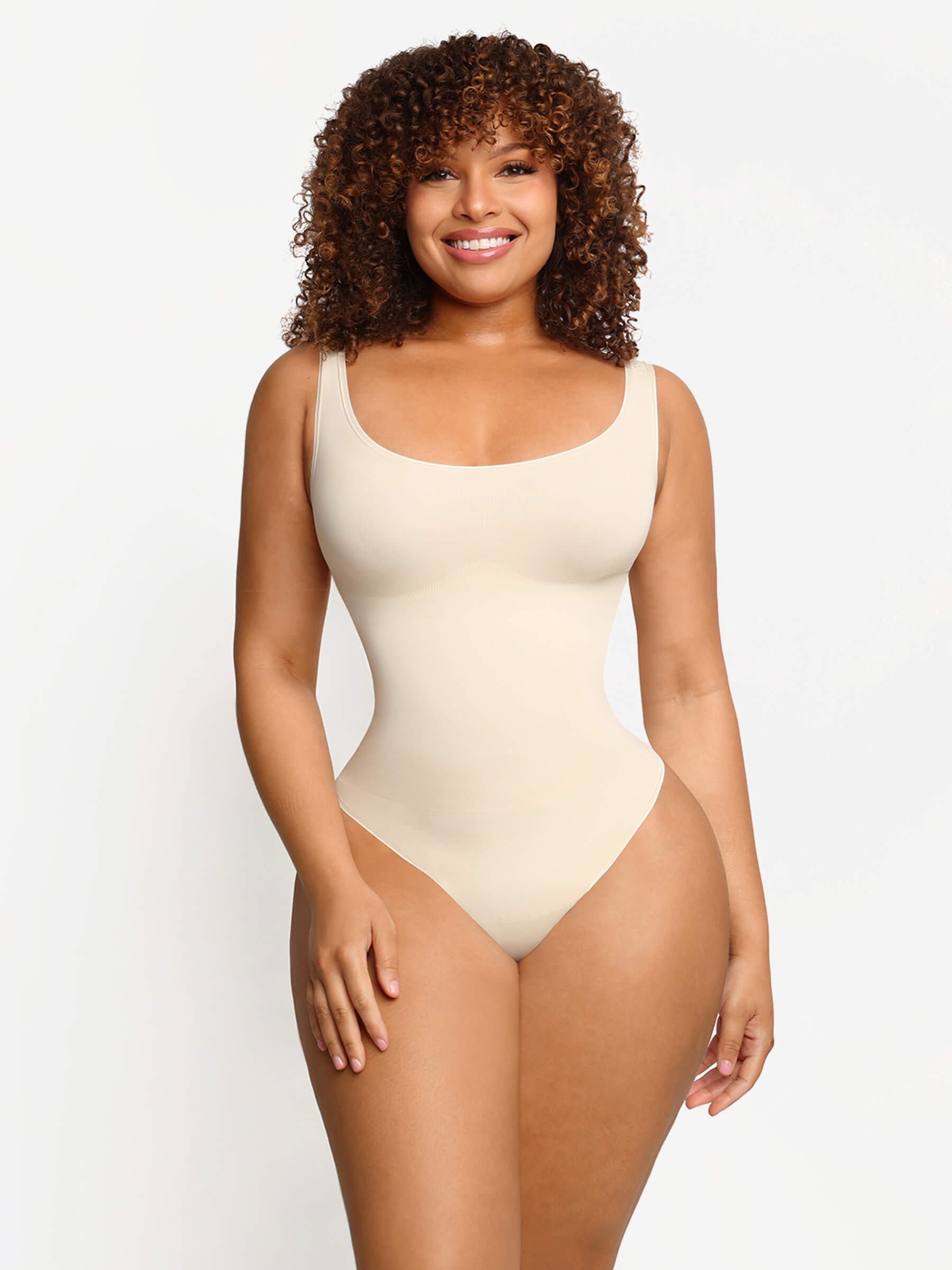 Seamless Outerwear Belly Control Thong Bodysuit