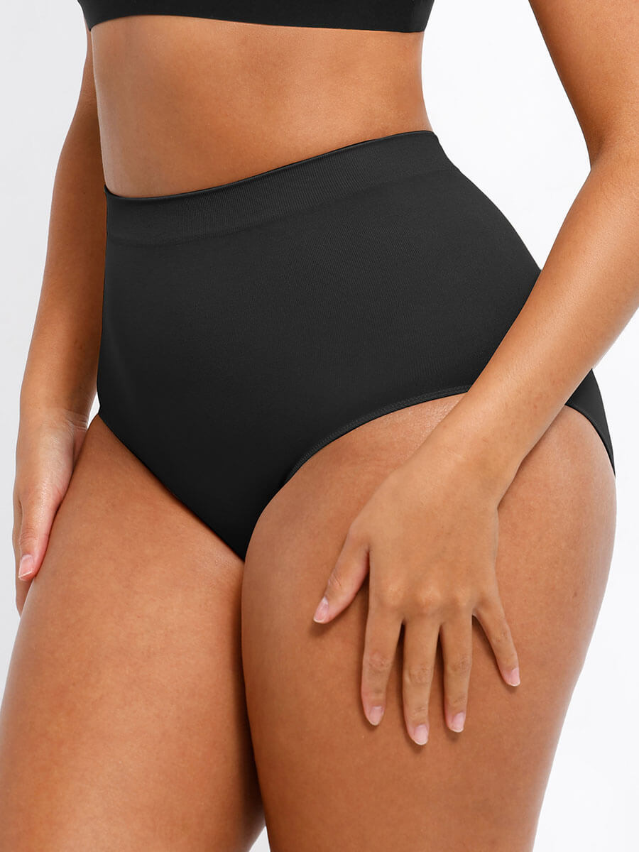 Feelingirl Seamless High-Waist Tummy Control Antibacterial Peach Hip Brief
