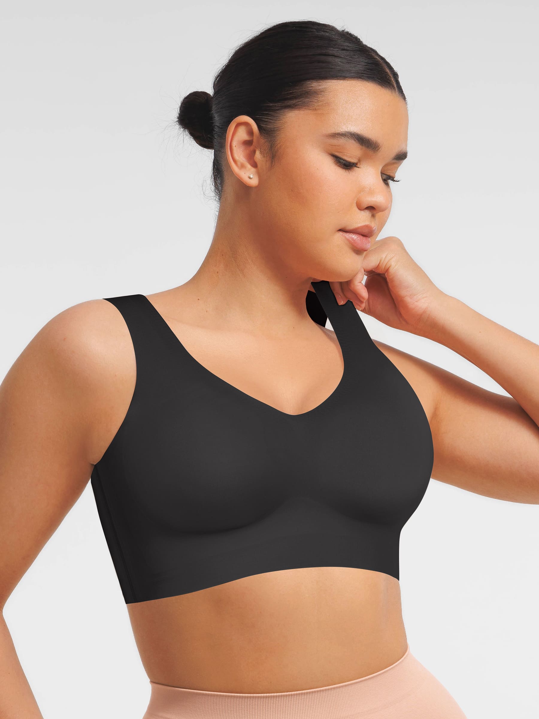Feelingirl Seamless V Neck Comfort Fit Everyday Bra