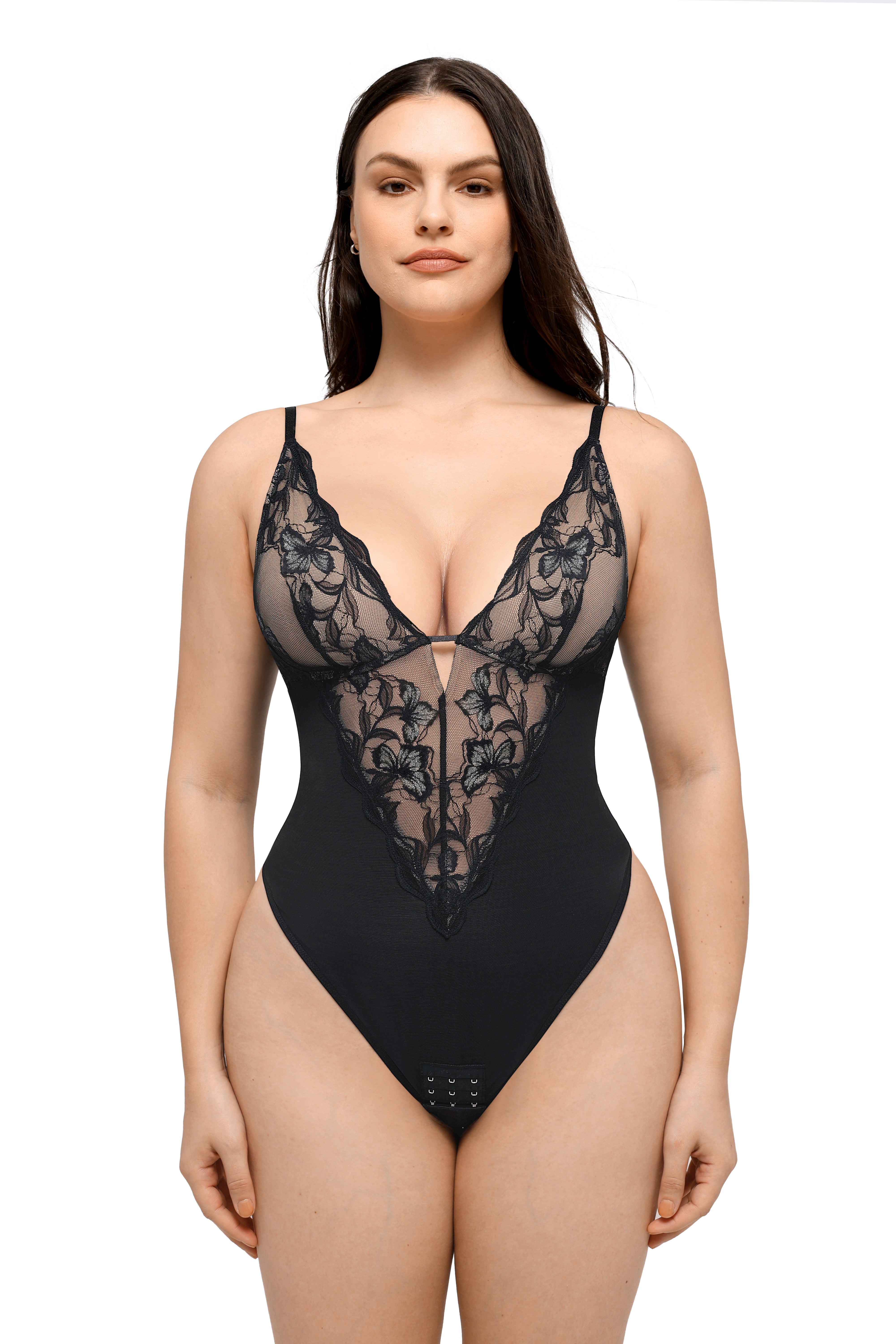 Feelingirl Sculpting Lace Shapewear Thong Bodysuit