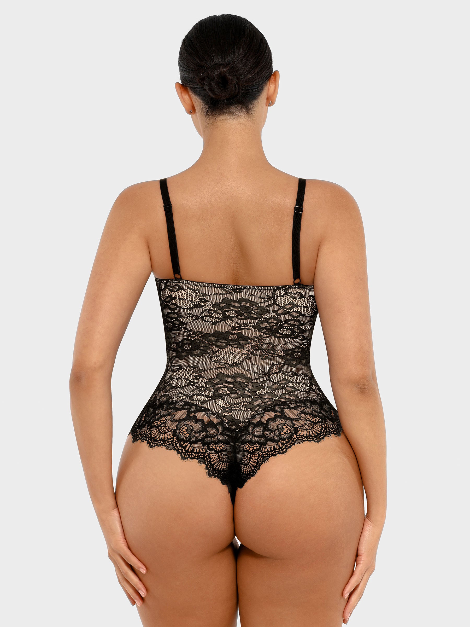Feelingirl Lace V Neck Full Bodysuit Underwear