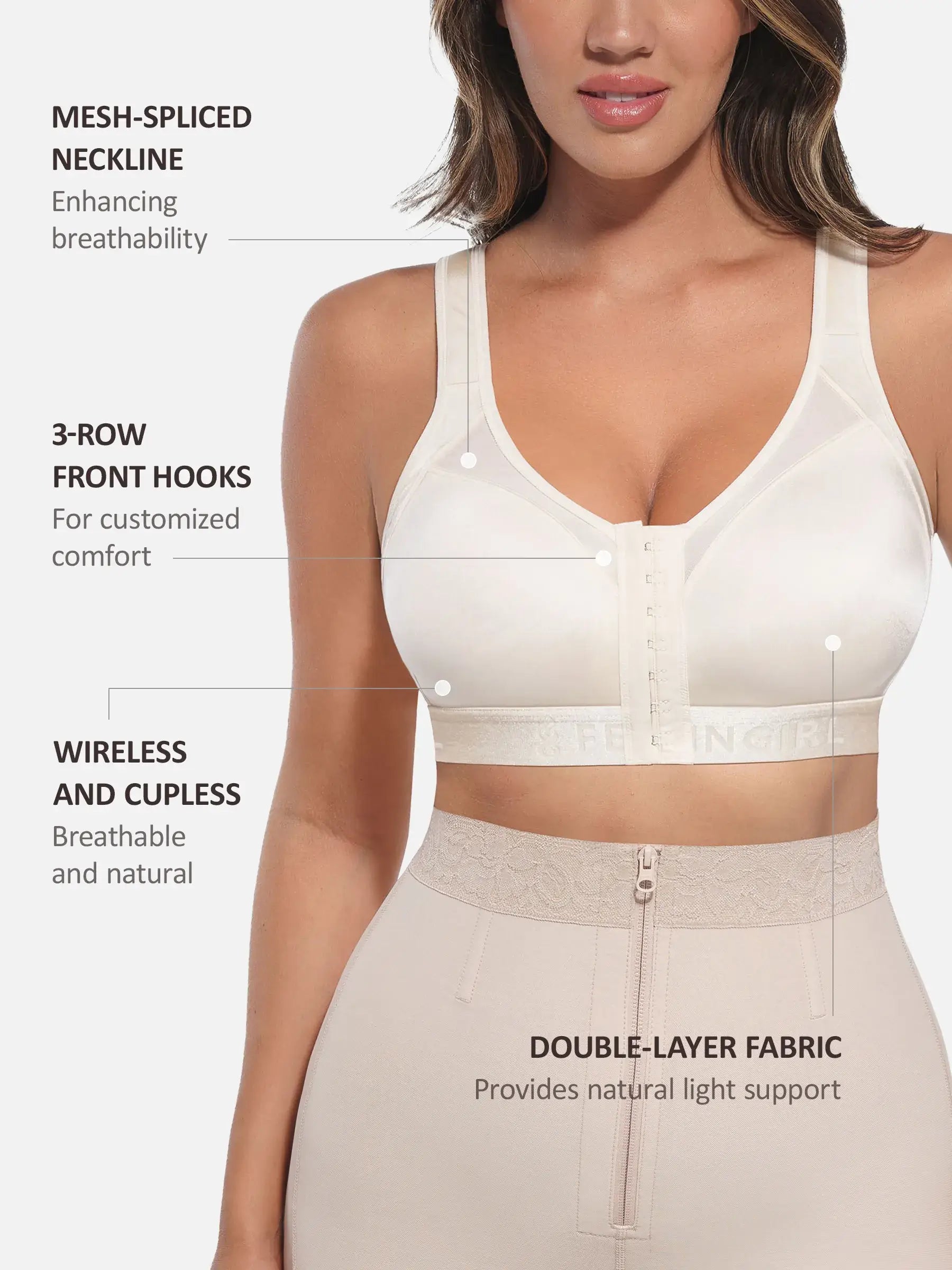 Feelingirl Full Coverage Post-Surgery Bra