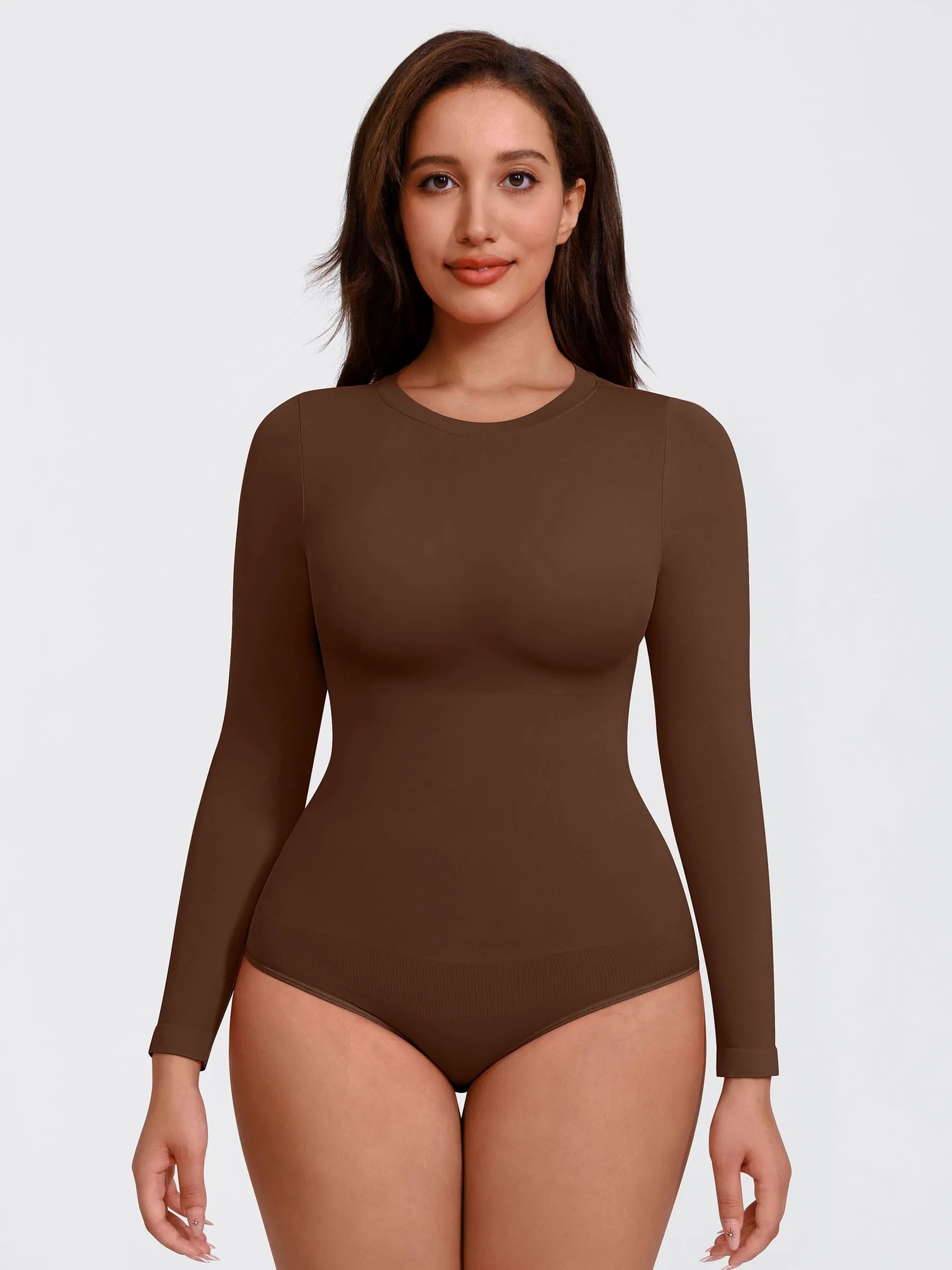 Feelingirl Seamless Ultra-Soft Crew Neck Bodysuit