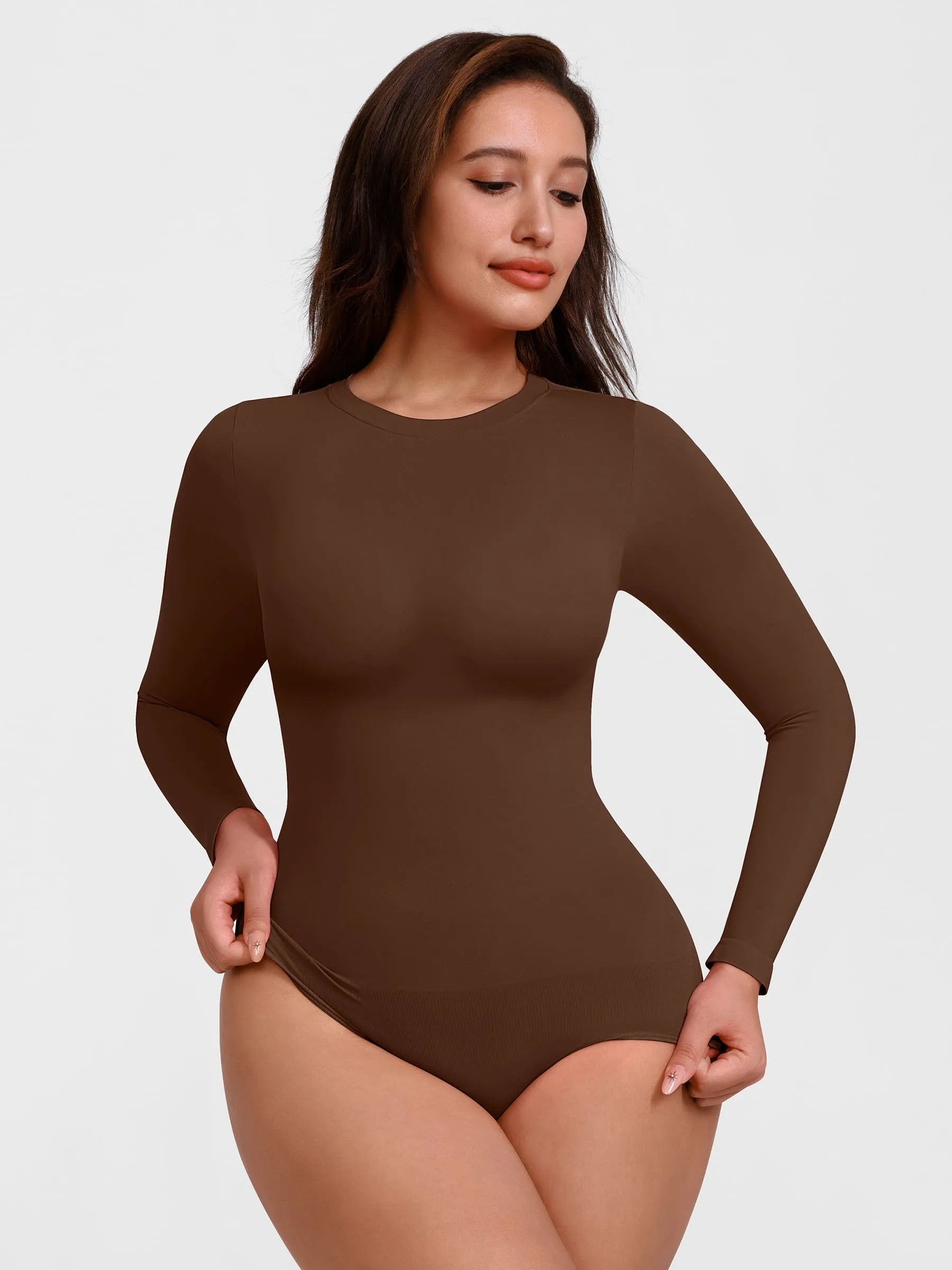Feelingirl Seamless Ultra-Soft Crew Neck Bodysuit