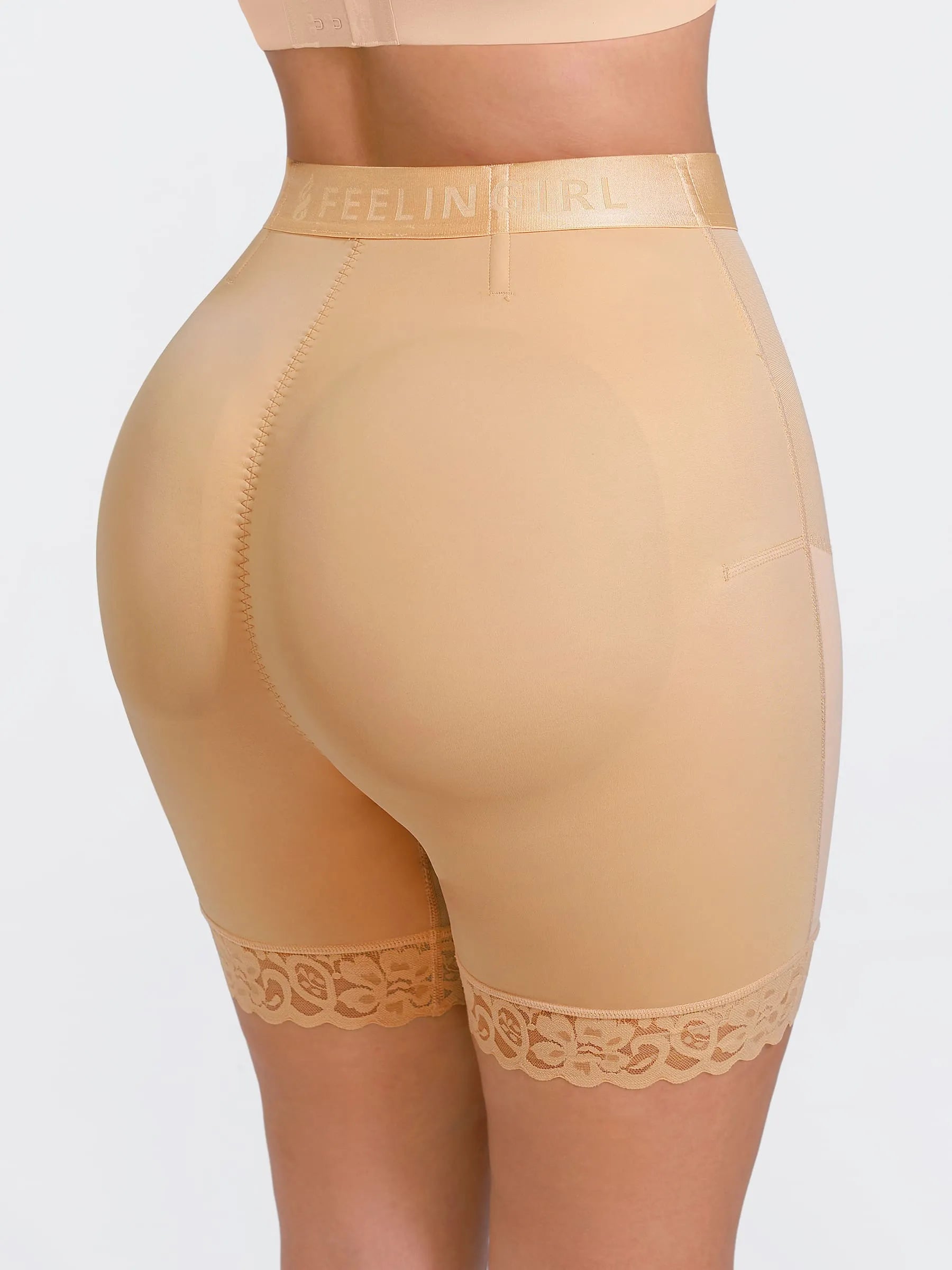 Pantalones cortos moldeadores de cintura media con cremallera frontal Feelingirl