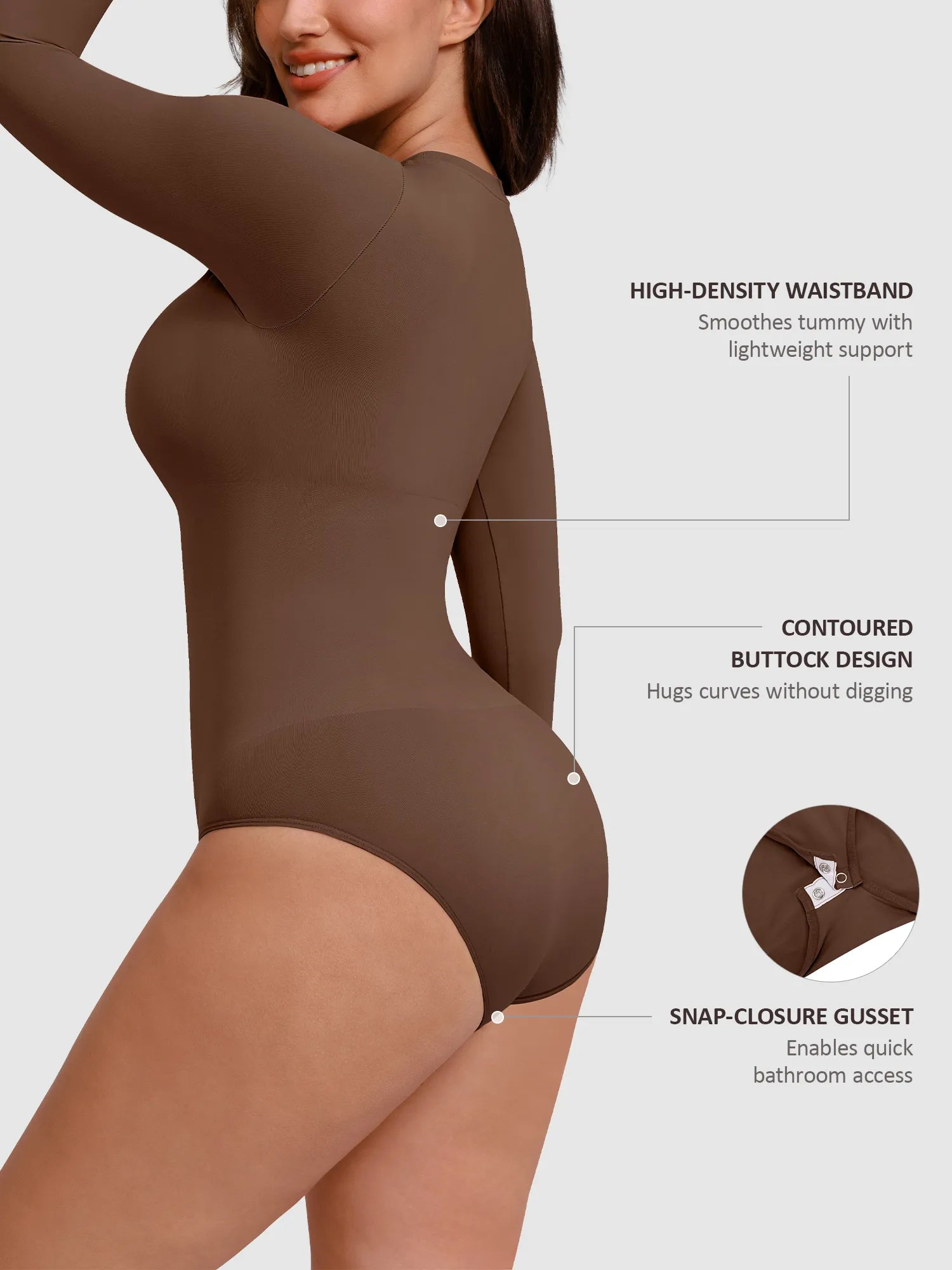 Feelingirl Seamless Ultra-Soft Crew Neck Bodysuit