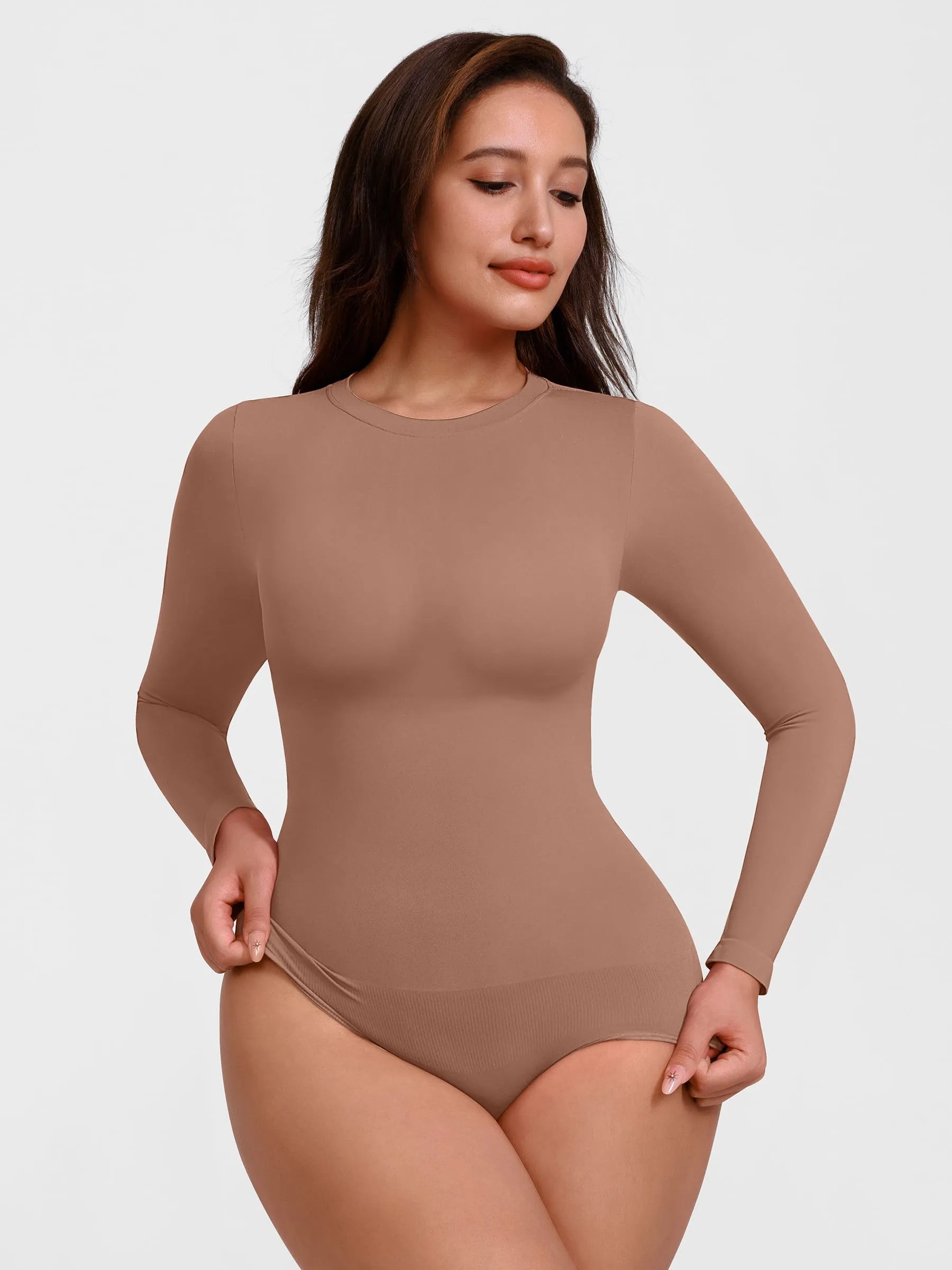Feelingirl Seamless Ultra-Soft Crew Neck Bodysuit