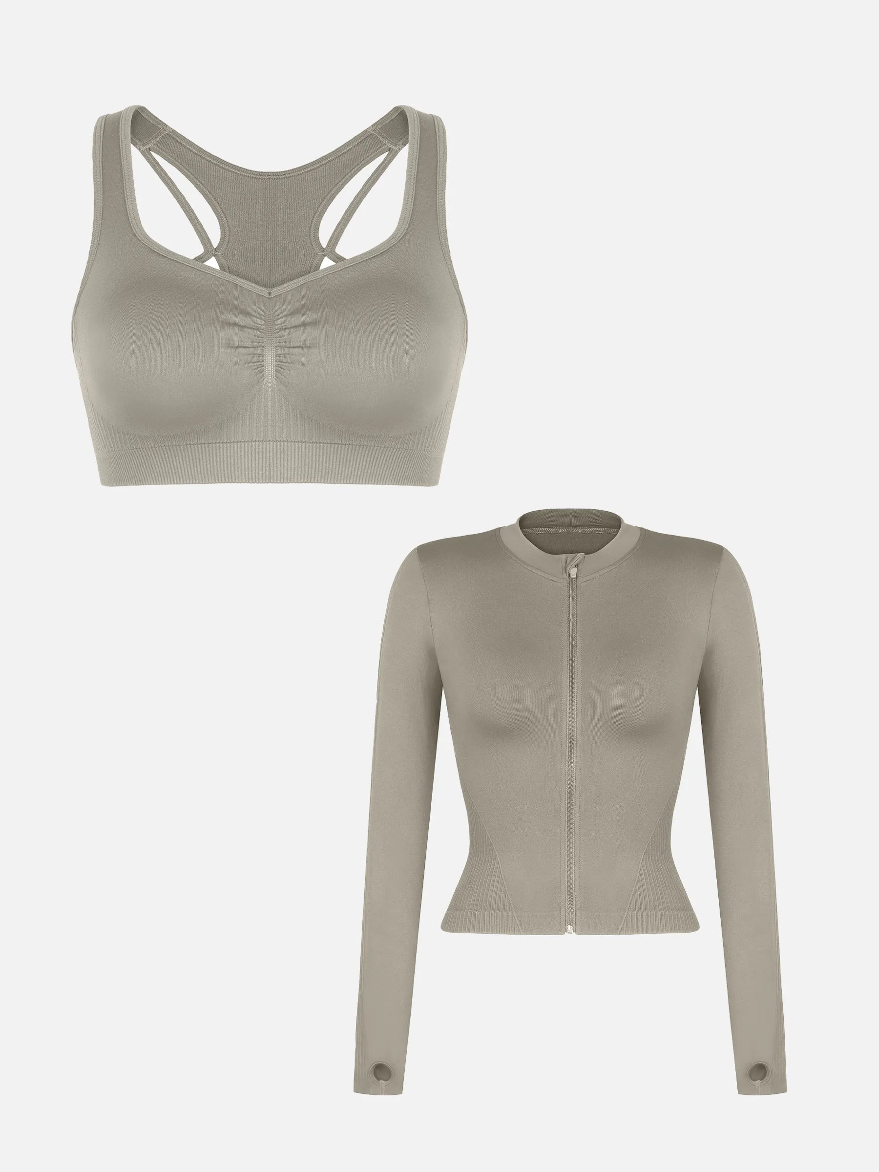 Feelingirl Seamless Racerback Sports Bra with Removable Pads and Support Fit